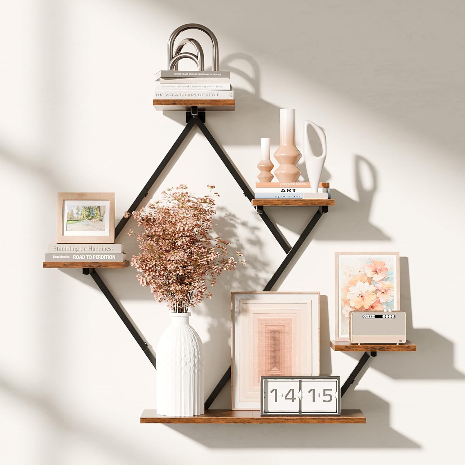 Floating Shelves for Wall Rustic Brown and Black