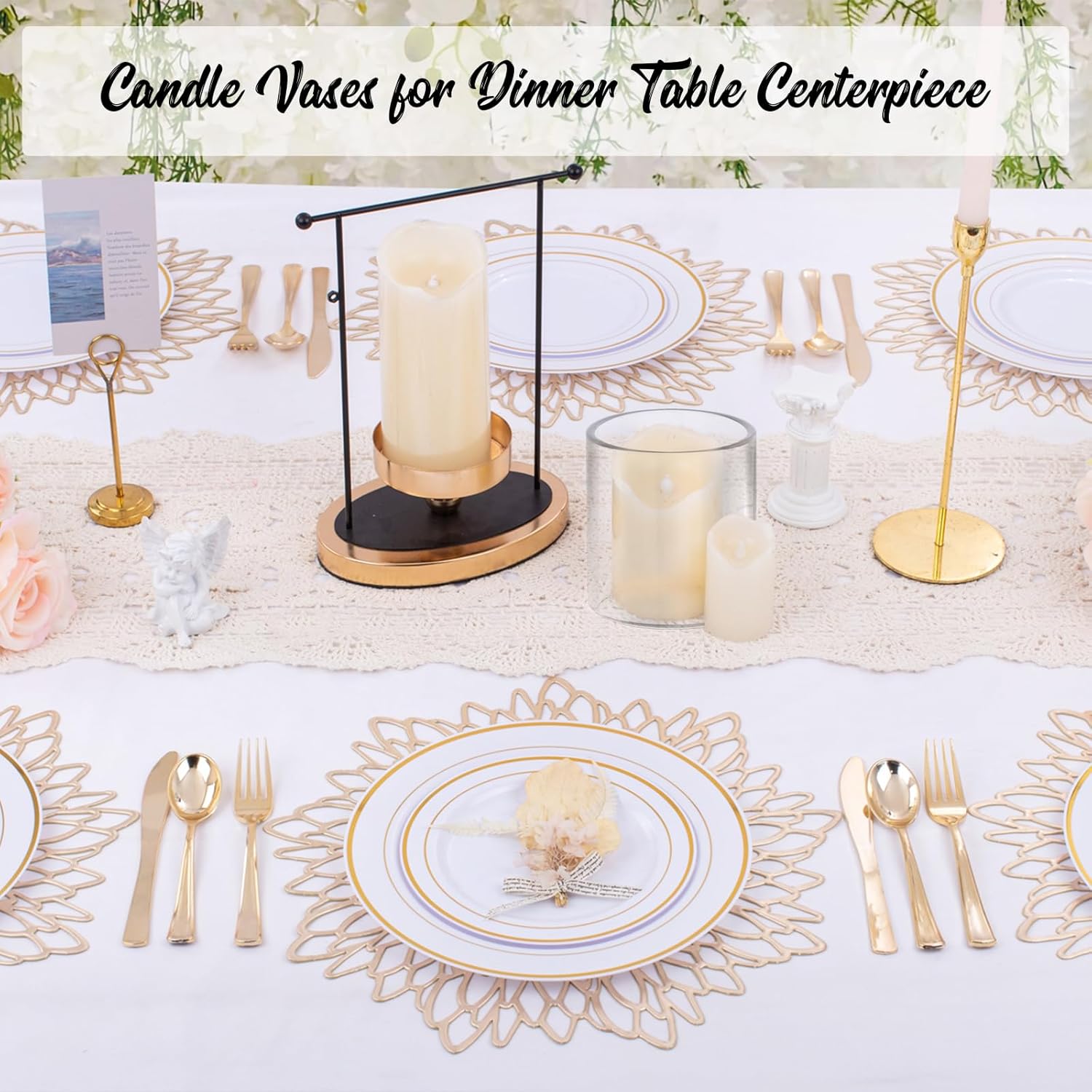 6pcs Clear Glass Cylinder Vases for Centerpieces and Floating Candles