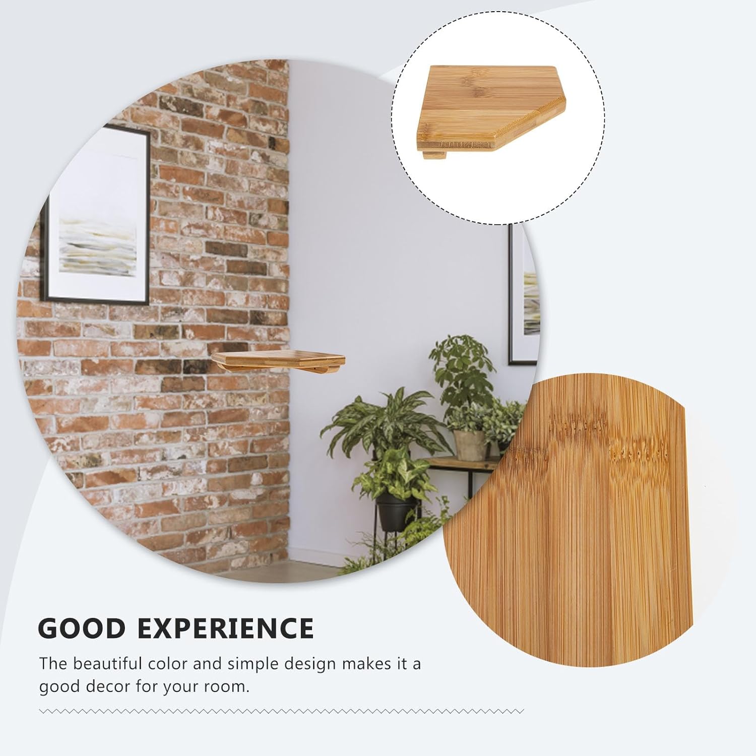 DECHOUS 55 Inch Rustic Corner Floating Shelf