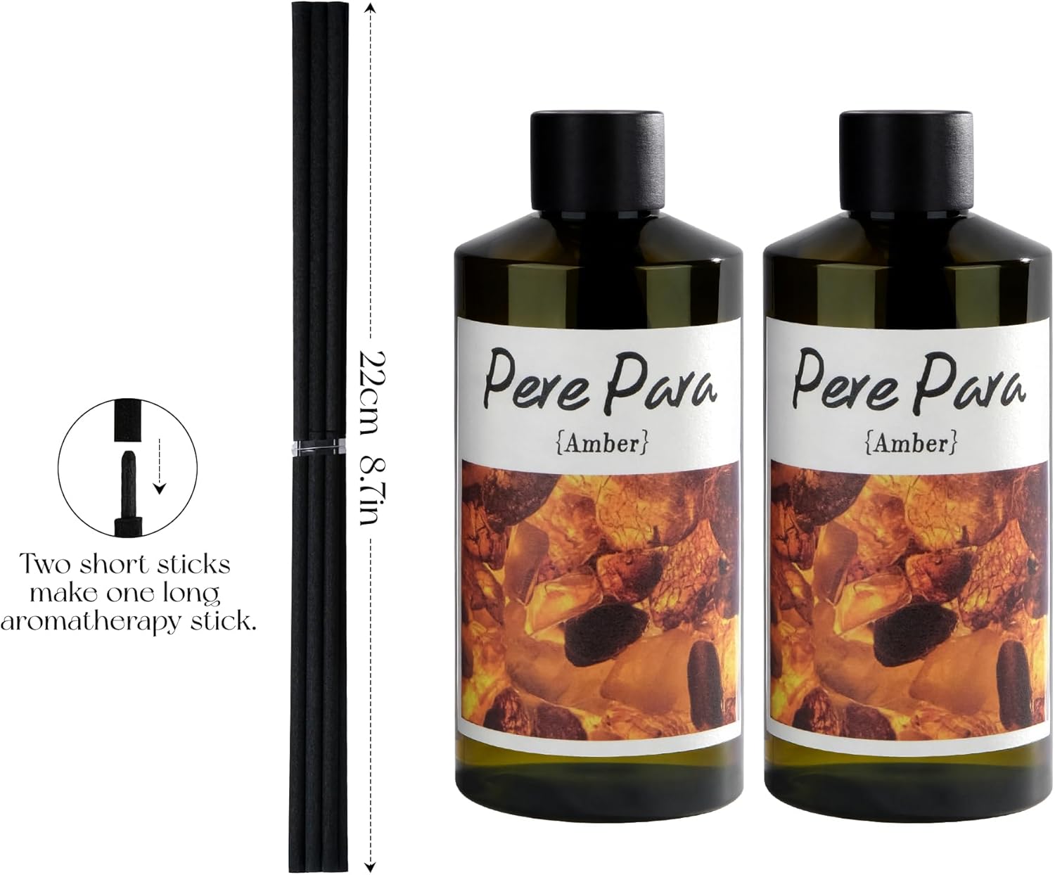 Amber Scent Premium Reed Diffuser Set 2 Pack