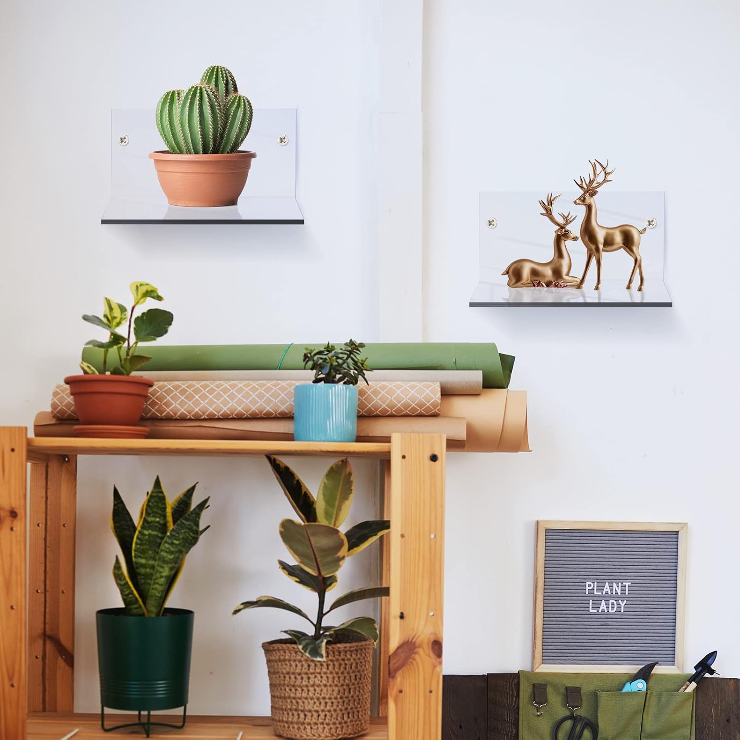 Yalikop Acrylic Floating Shelves for Wall 4 Inch Set
