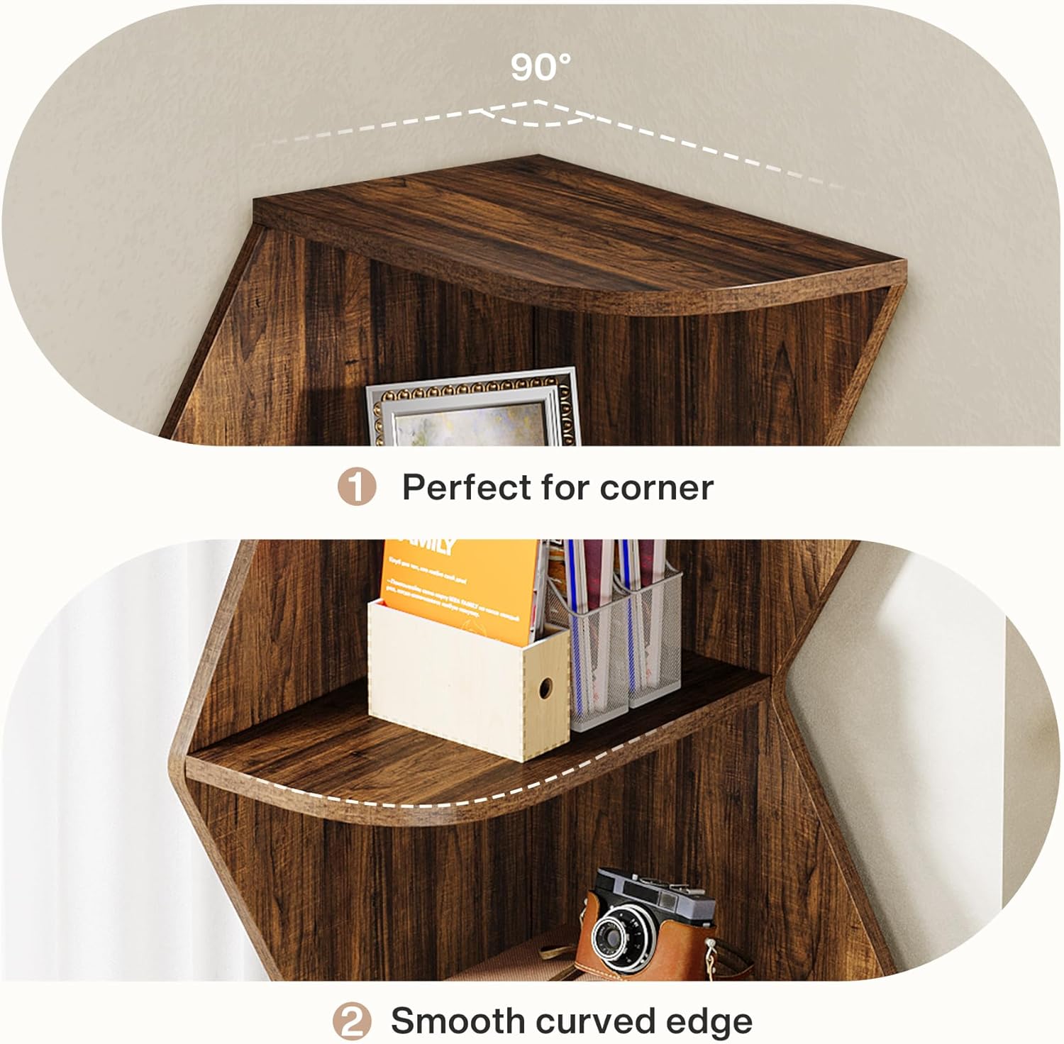 Tribesigns 715 Inch Tall Corner Shelf 5 Tier