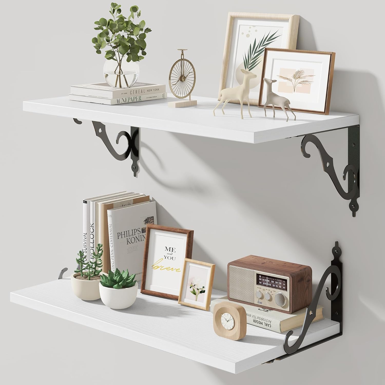 Fun Memories Floating Shelves Set of 2 24 Inch White