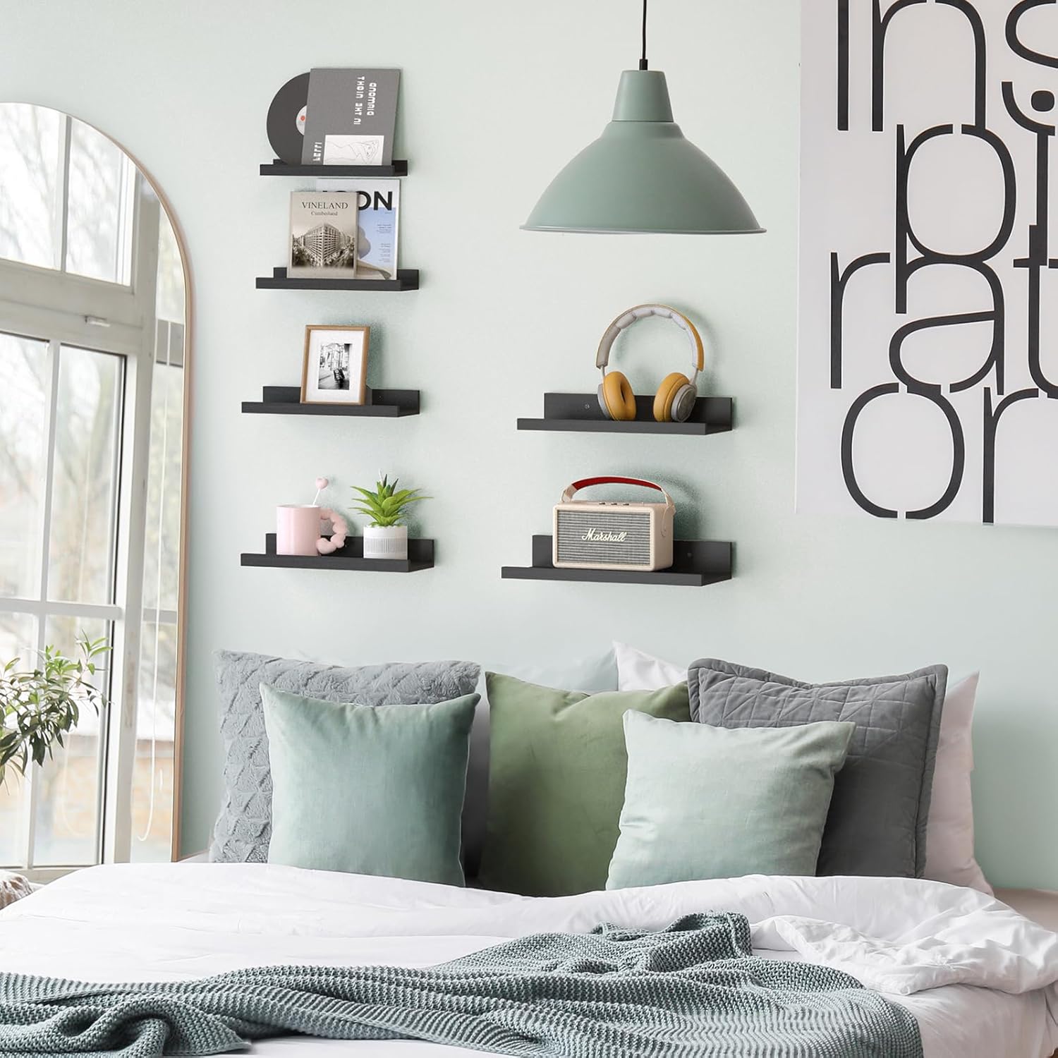Fixwal Floating Shelves 6 Pack Black Modern Design