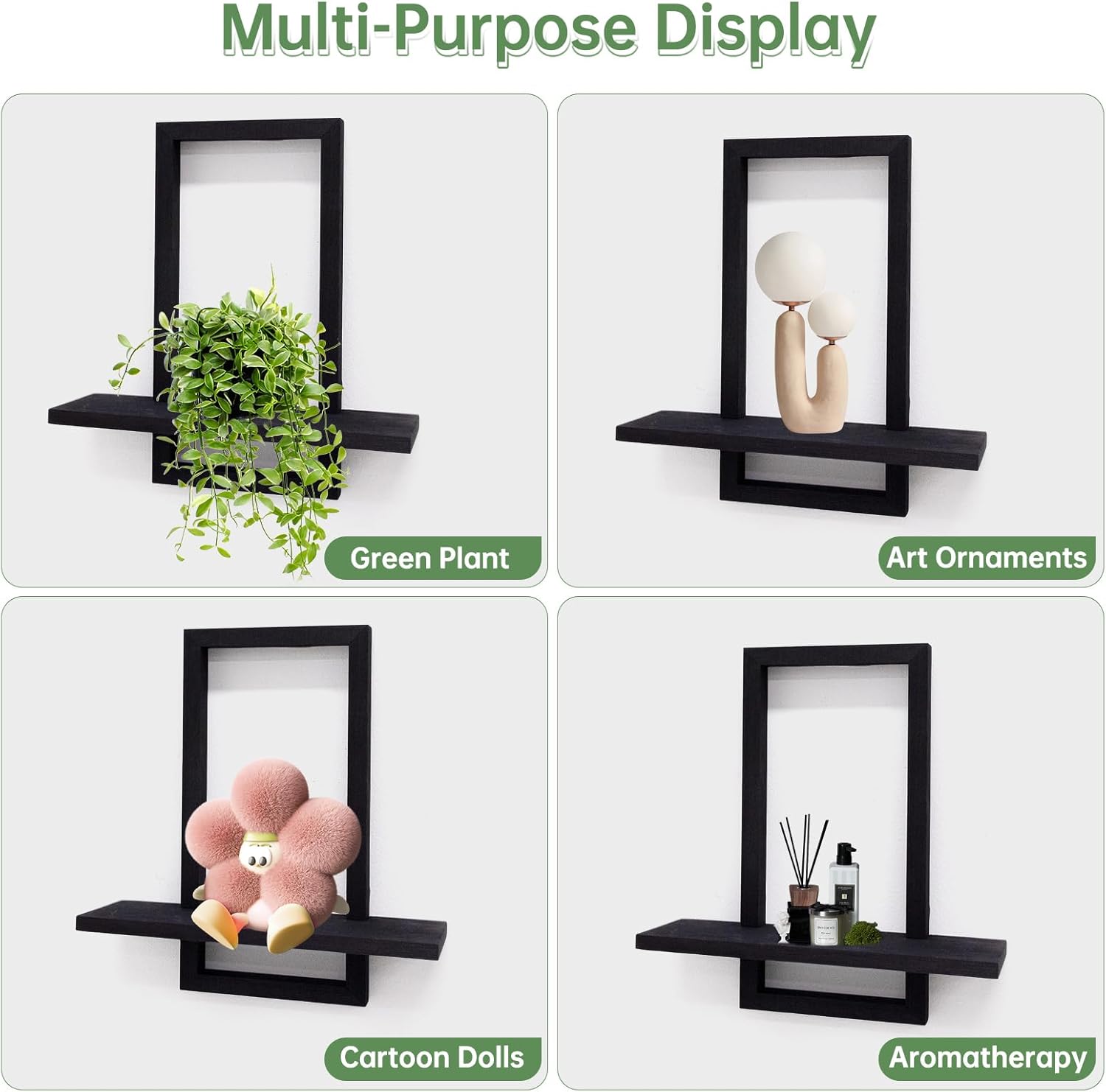 Square Floating Shelves Set of 2 - Modern Chic Wall Decor