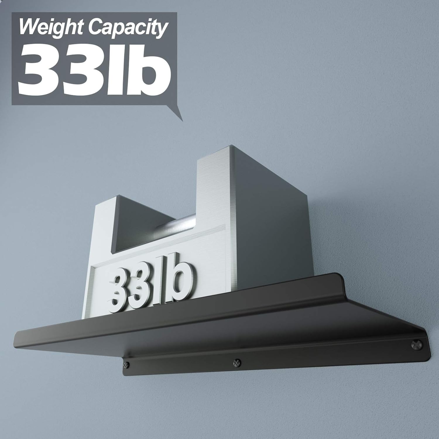 SRIWATANA Black Floating Shelves Set of 3 for Modern Home