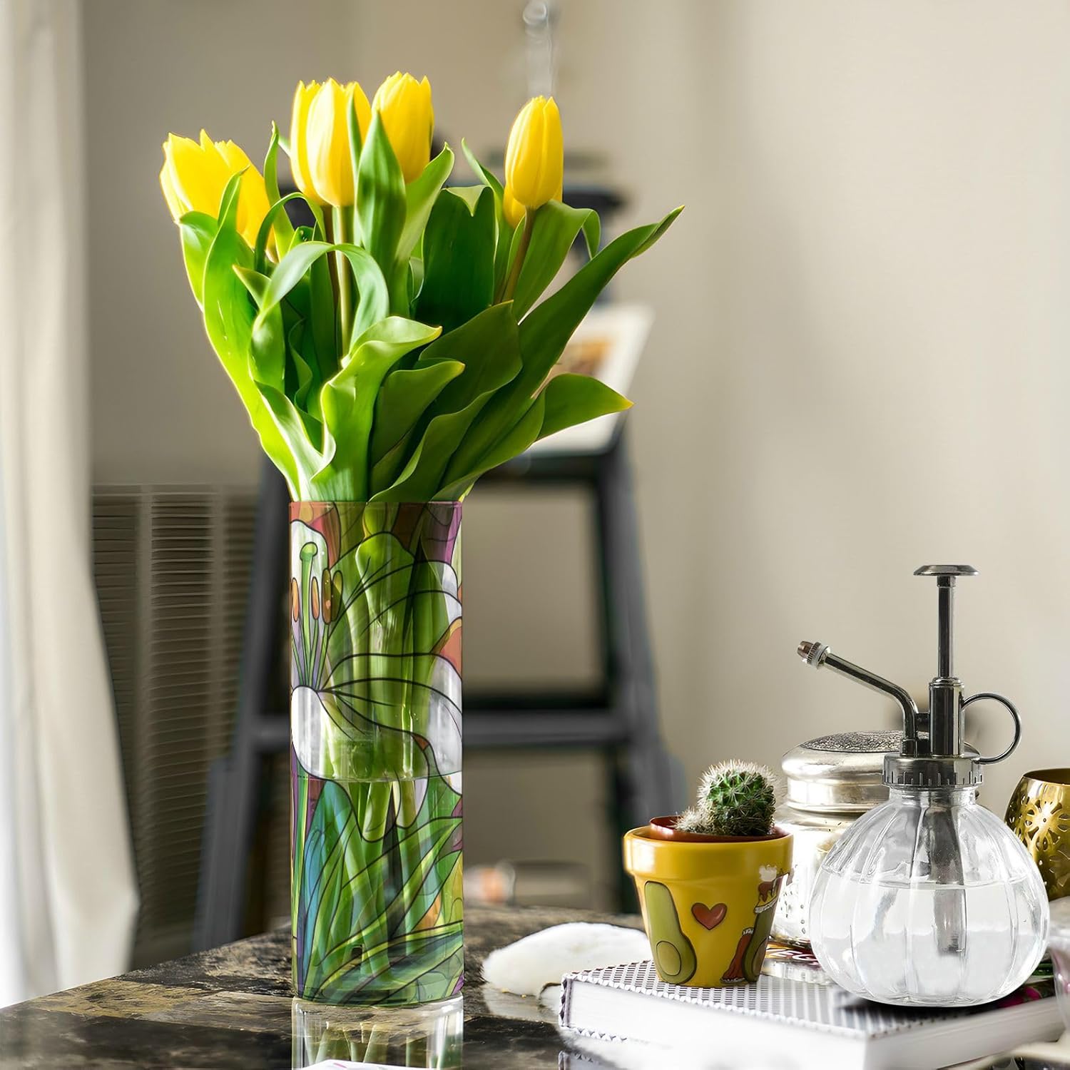 Easter Lily Happy Easter Plastic Flower Vase Decor