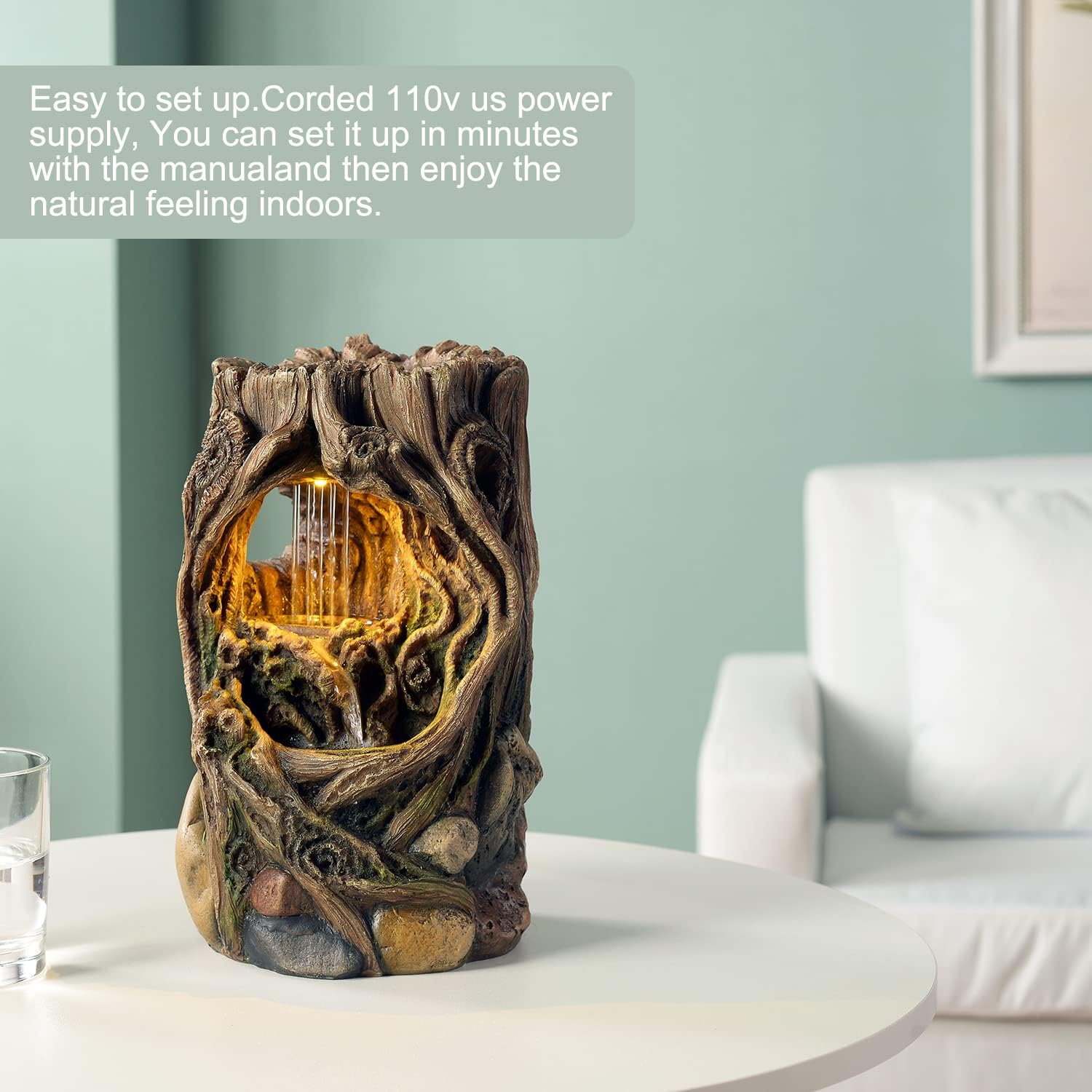 GOSSI Indoor Fountain Tabletop Waterfall Decor