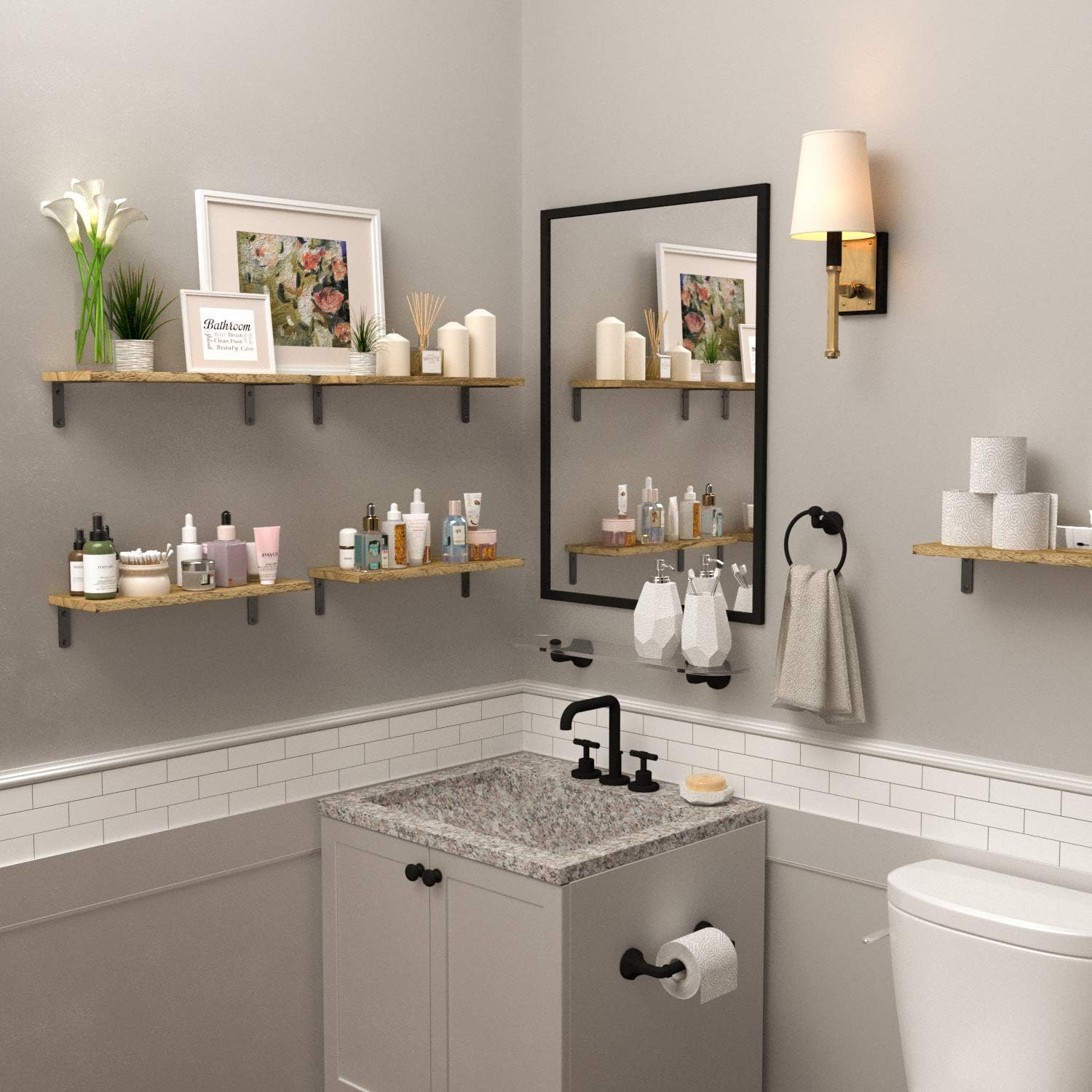 Wallniture Palma Floating Shelves Set of 5