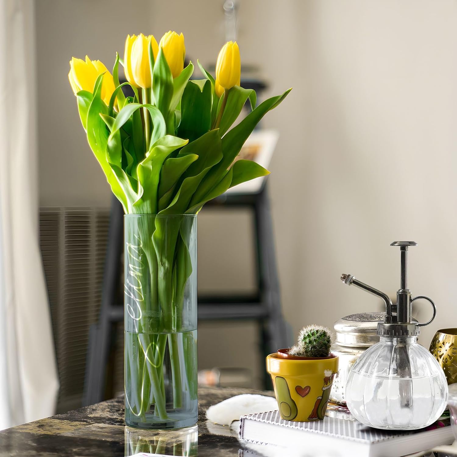 J JOYSAY Custom Grey Gradient Vase for Centerpieces