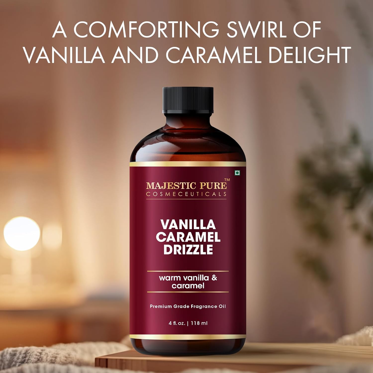 Majestic Pure Vanilla Caramel Drizzle Premium Oil 4 Fl Oz
