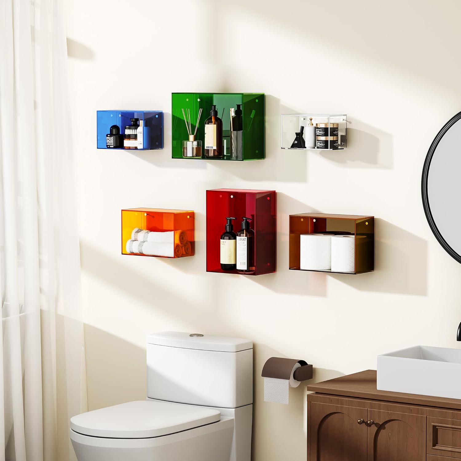 Dewrhiixe Acrylic Floating Shelves Set of 6