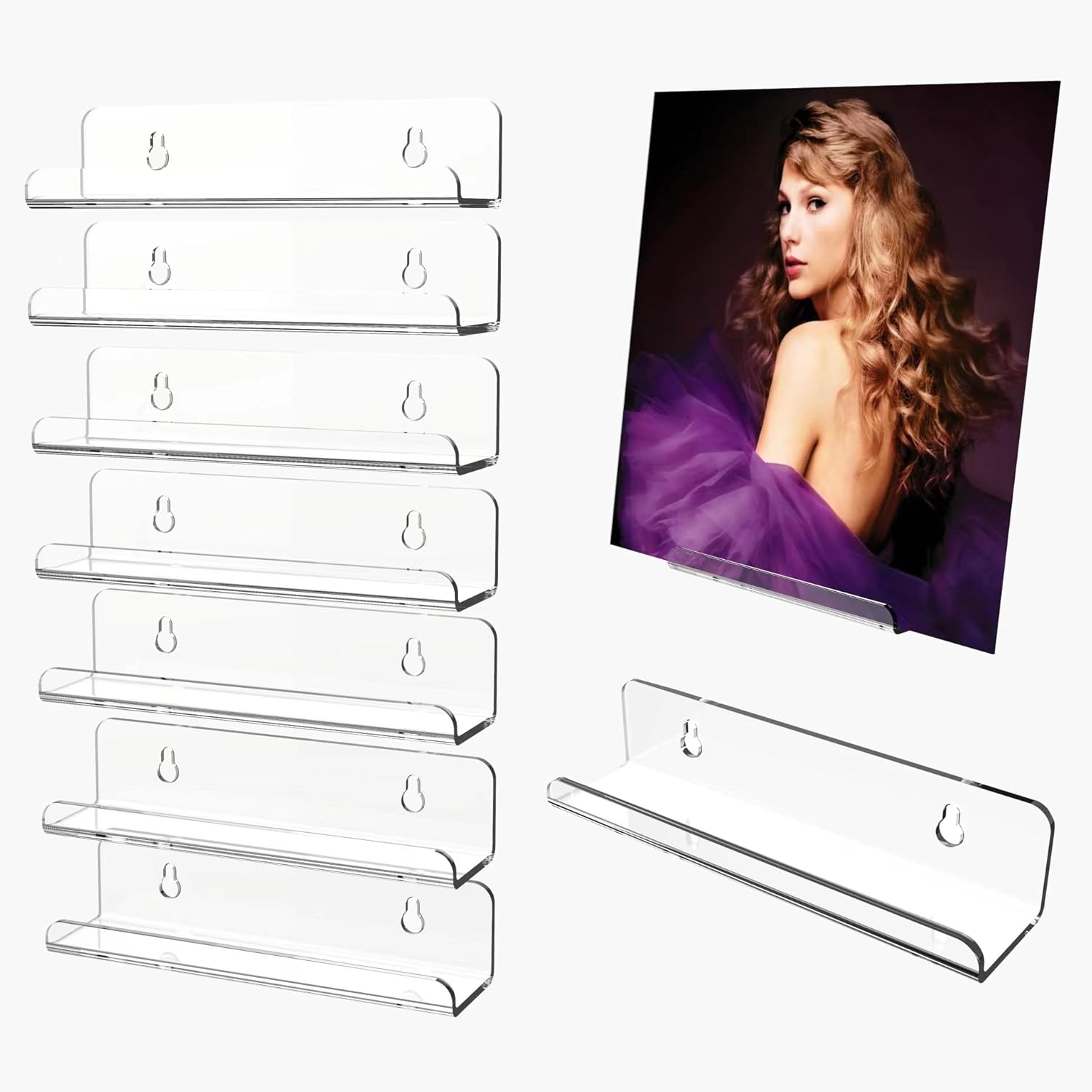Clear Vinyl Record Wall Mount 8 Pack 7 Inch