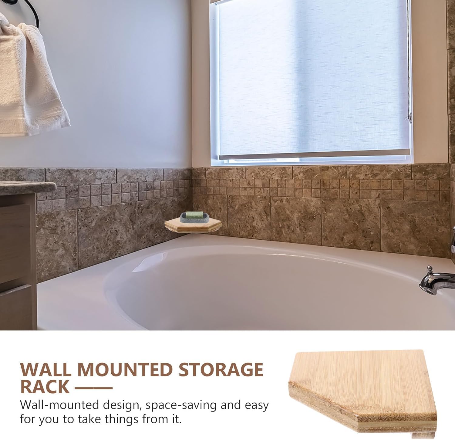 DECHOUS 55 Inch Rustic Corner Floating Shelf