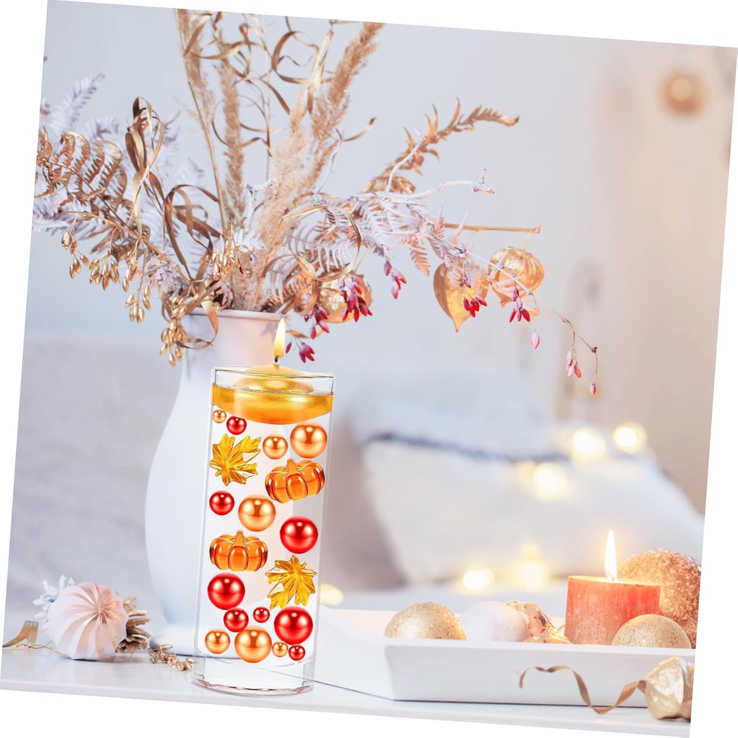 PRETYZOOM Acrylic Floating Candle Holder Vase for Weddings
