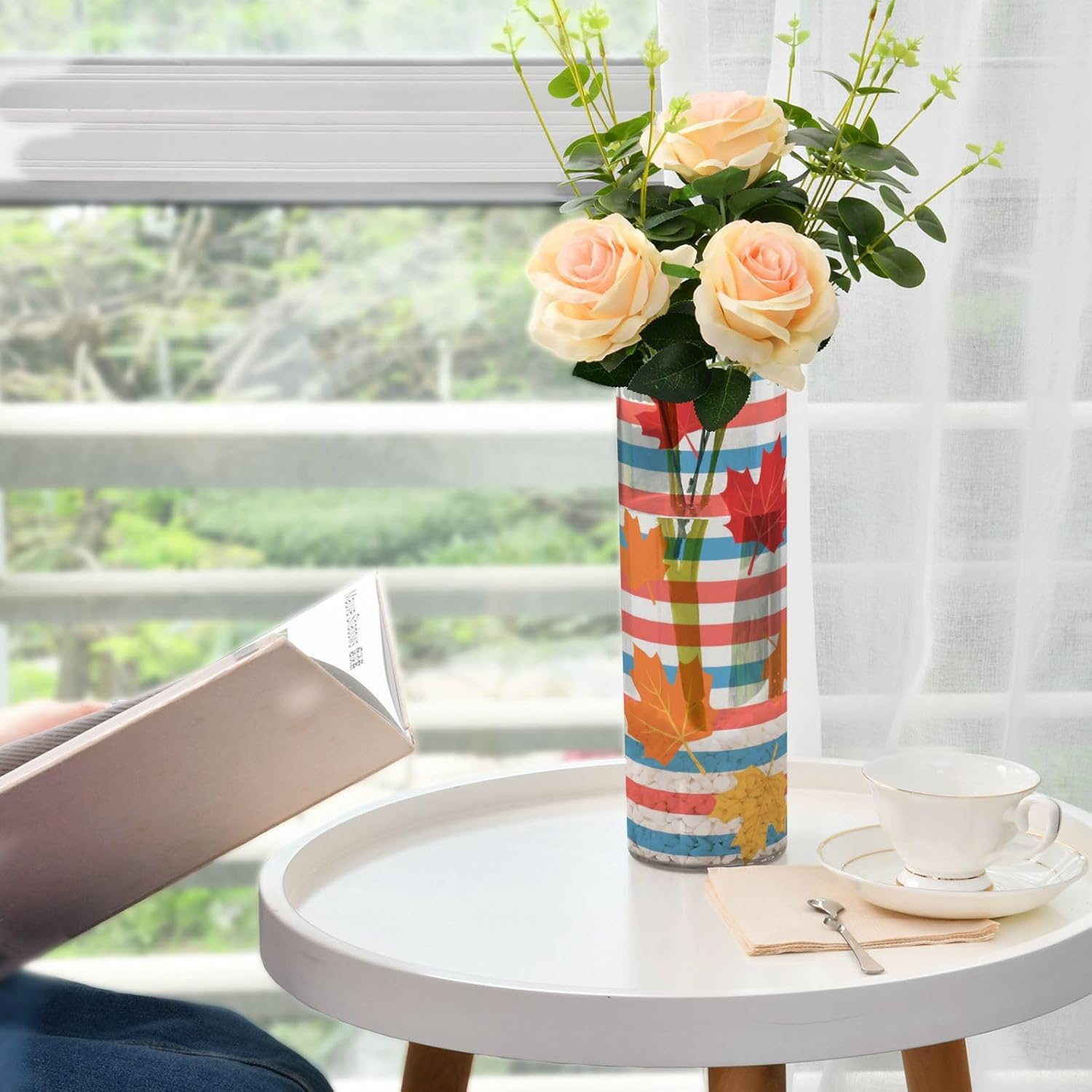 Autumn Maple Leaf Plastic Flower Vase 118 x 39 Inch