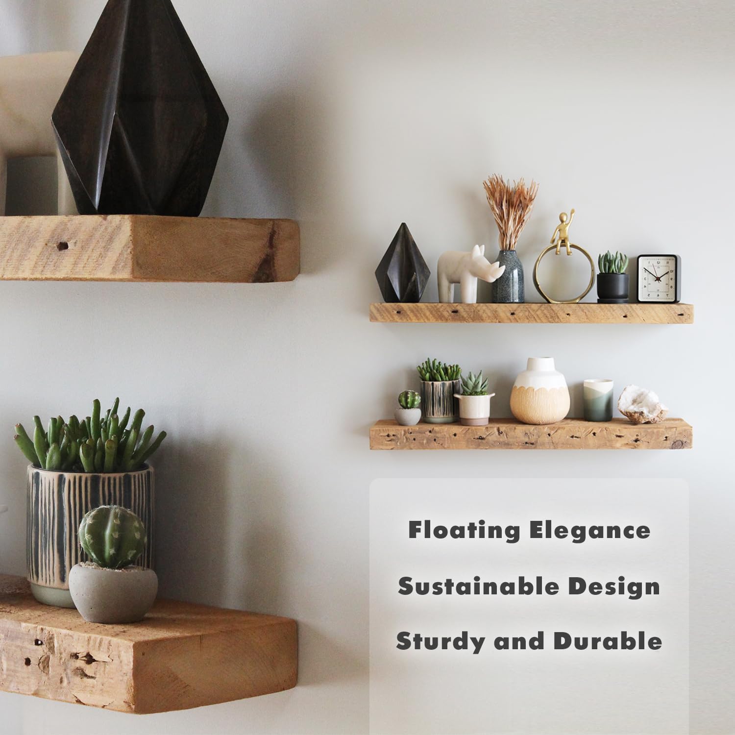 Urban Legacy Reclaimed Barnwood Floating Shelves Set of 2