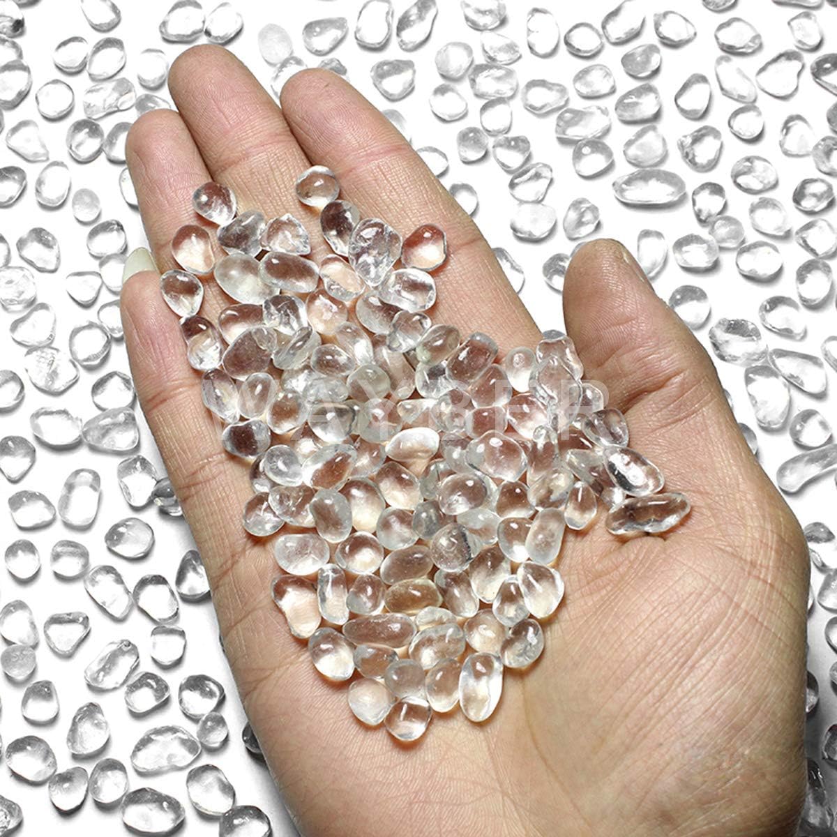 WAYBER Clear Glass Stones 1Lb for Decoration