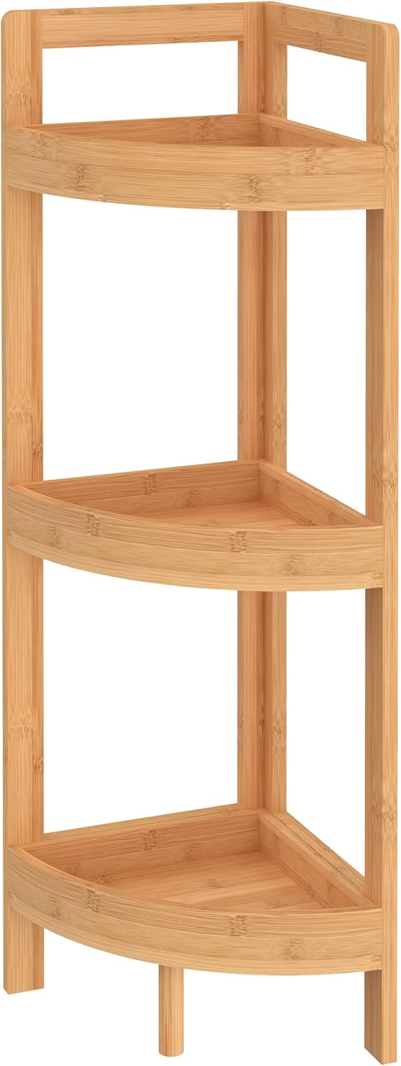 ClosetMaid Corner Shelf 3 Tiers Bamboo Wood