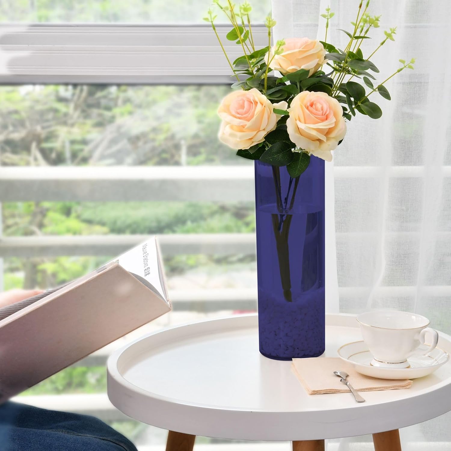 Midnight Blue Plastic Hurricane Candle Holder 118x39 Inch