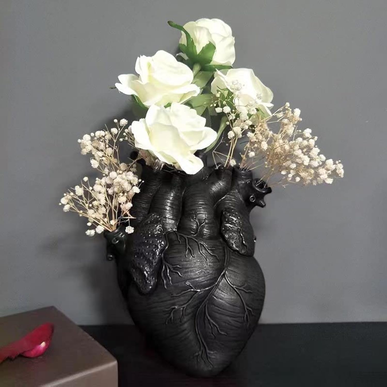 Gothic Heart Resin Vase for Flowers