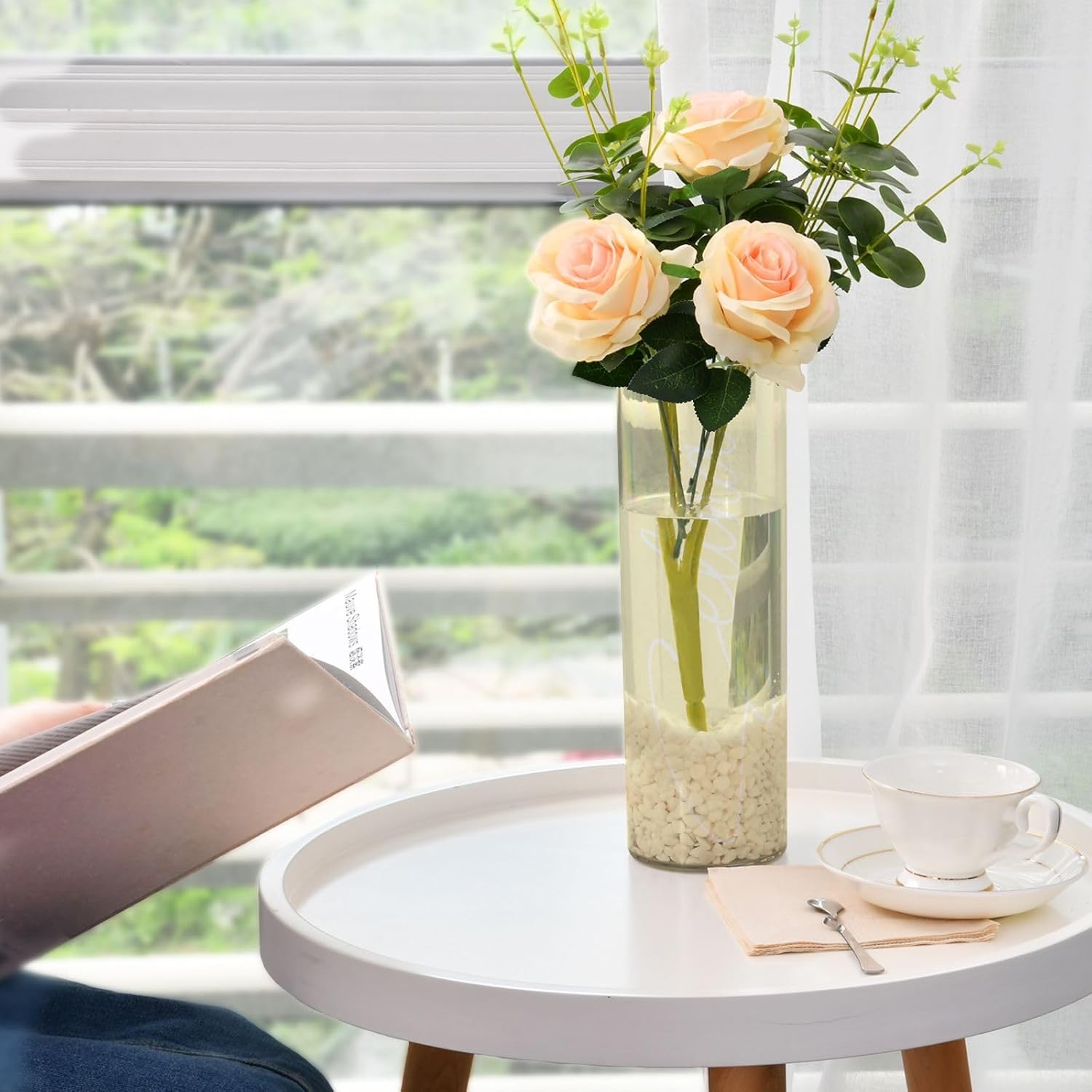 Custom Light Yellow Vase for Centerpieces and Bookshelf Decor