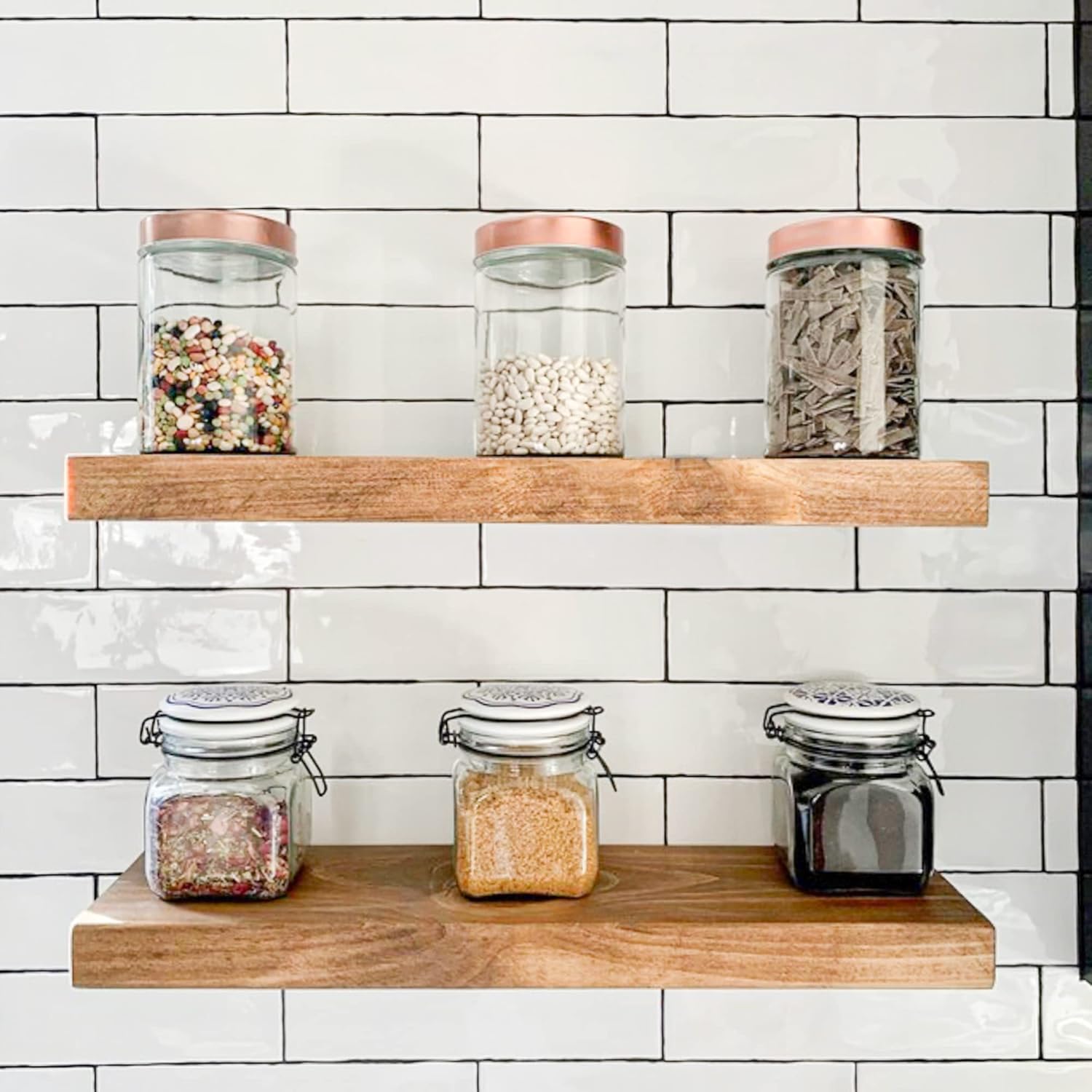 Rustic Floating Shelves Set of 2 Heavy Duty