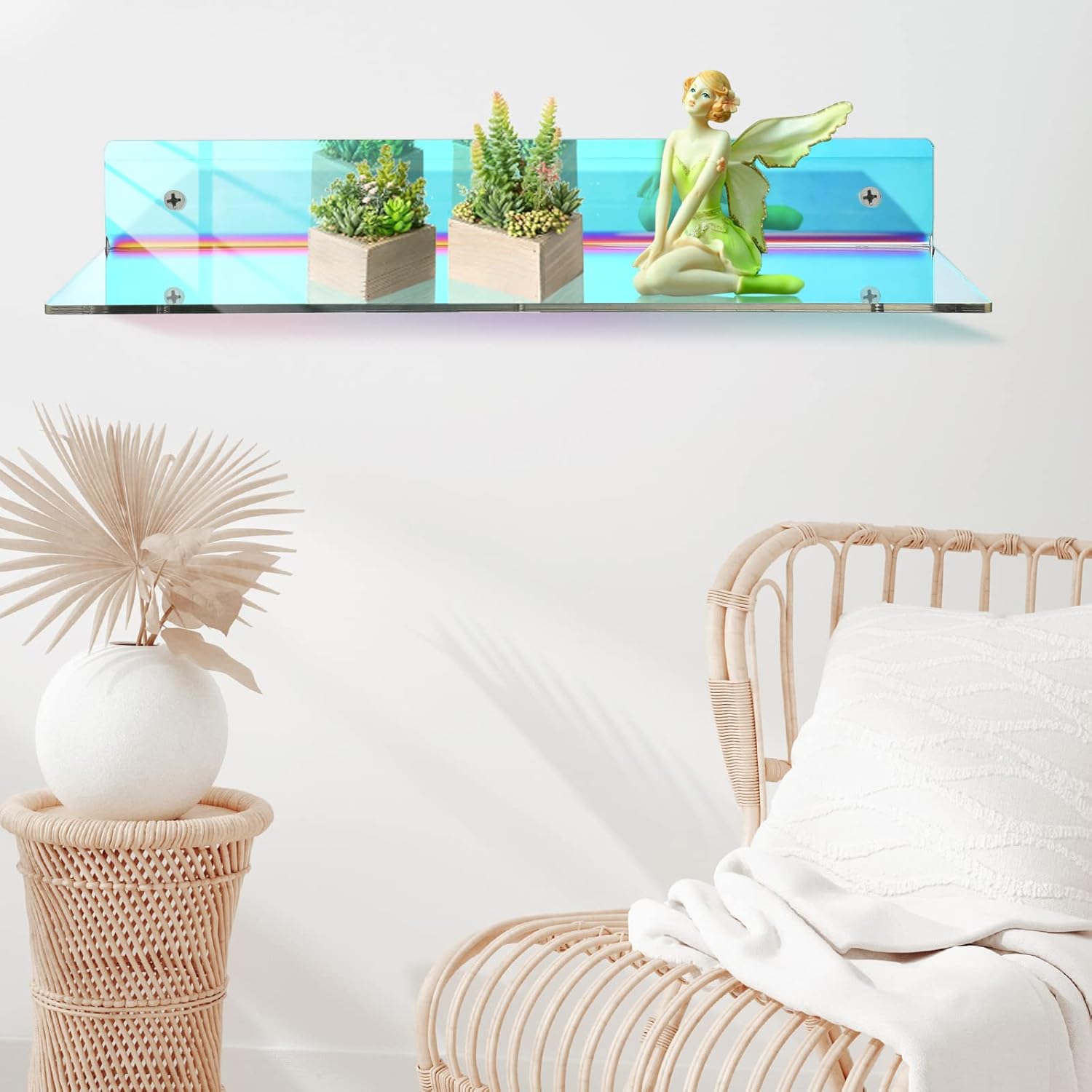 Iridescent Floating Acrylic Shelves 4 Pieces