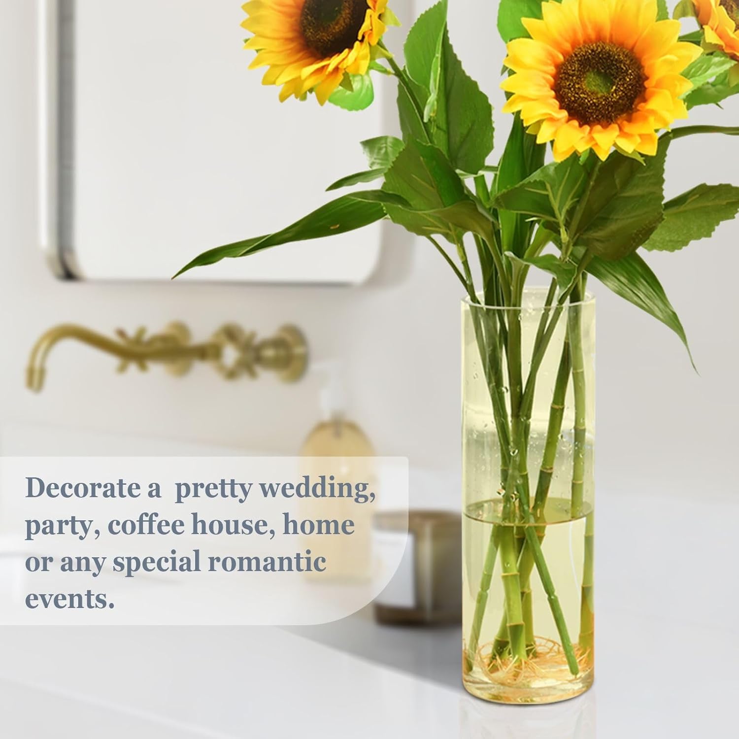 Custom Light Yellow Vase for Centerpieces and Bookshelf Decor