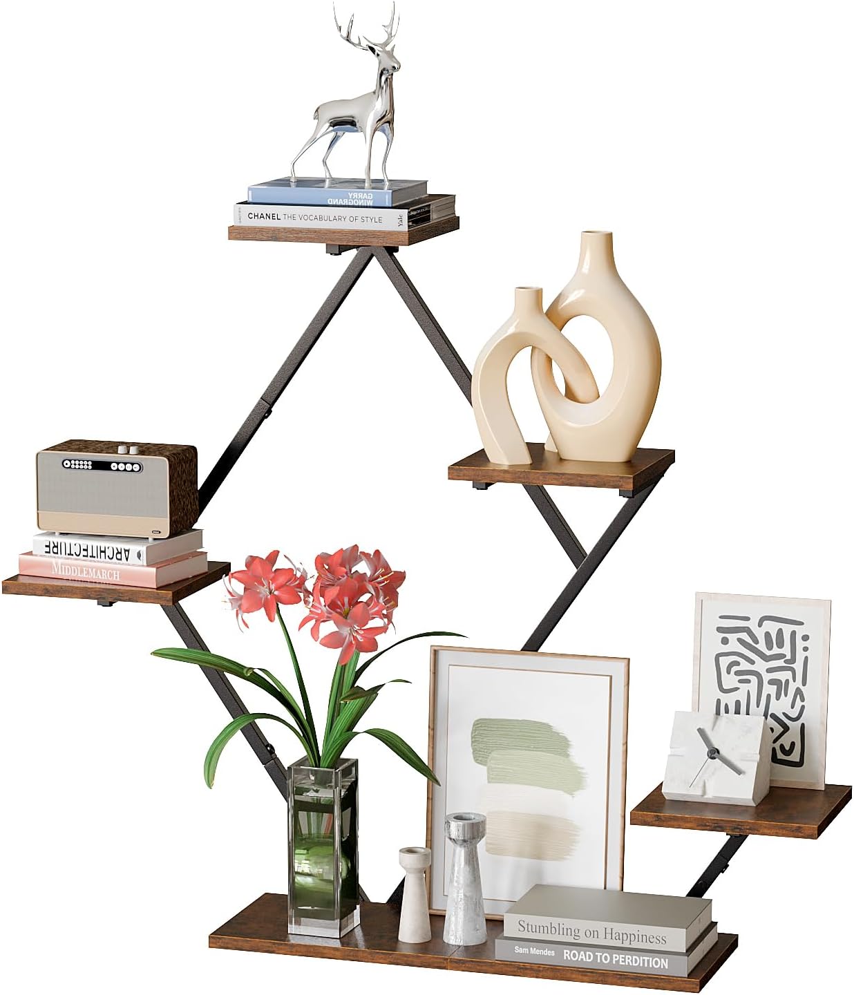Floating Shelves for Wall Rustic Brown and Black
