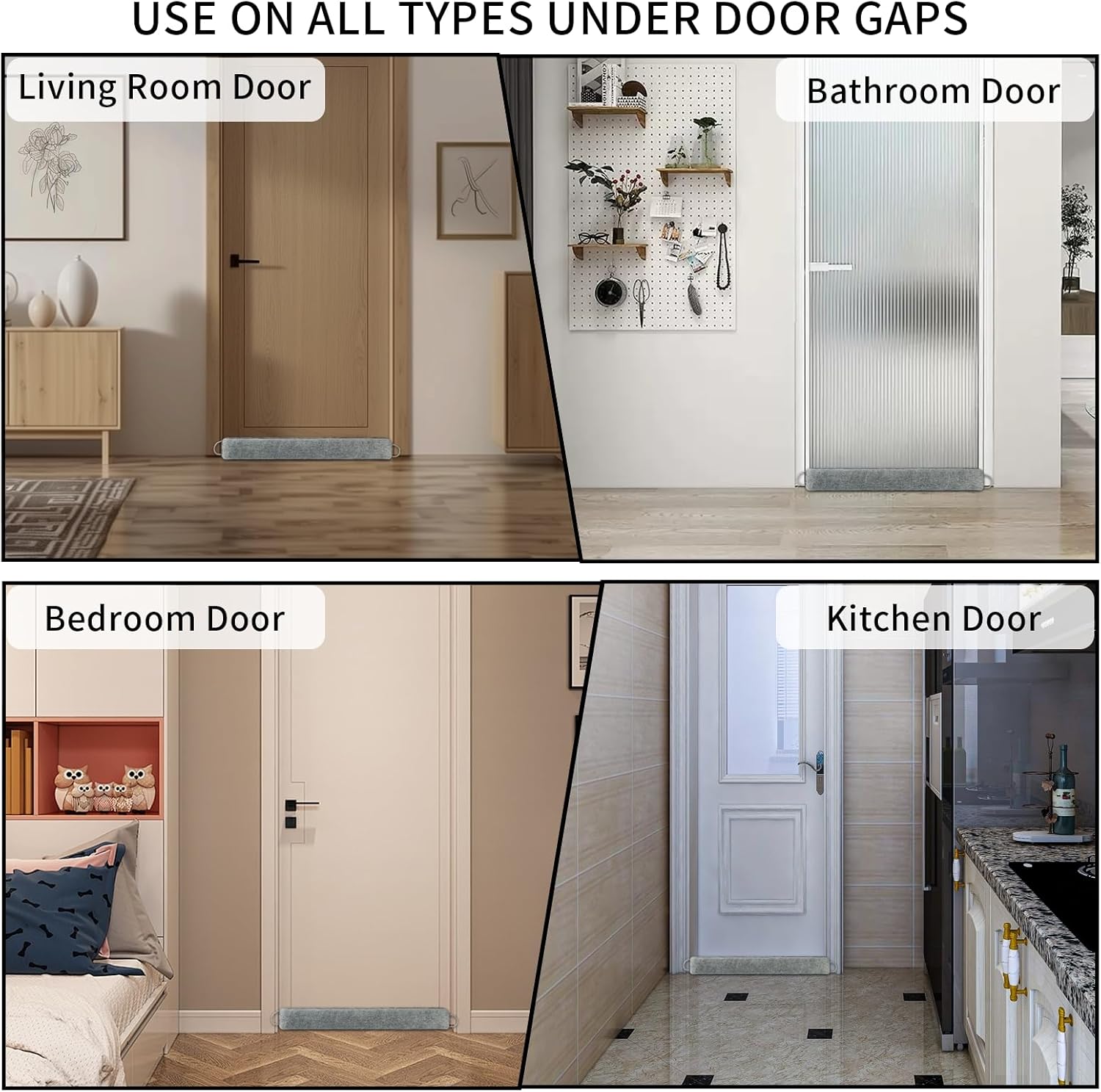36 Inch Weighted Door Draft Stopper Grey Heavy Under Door Blocker