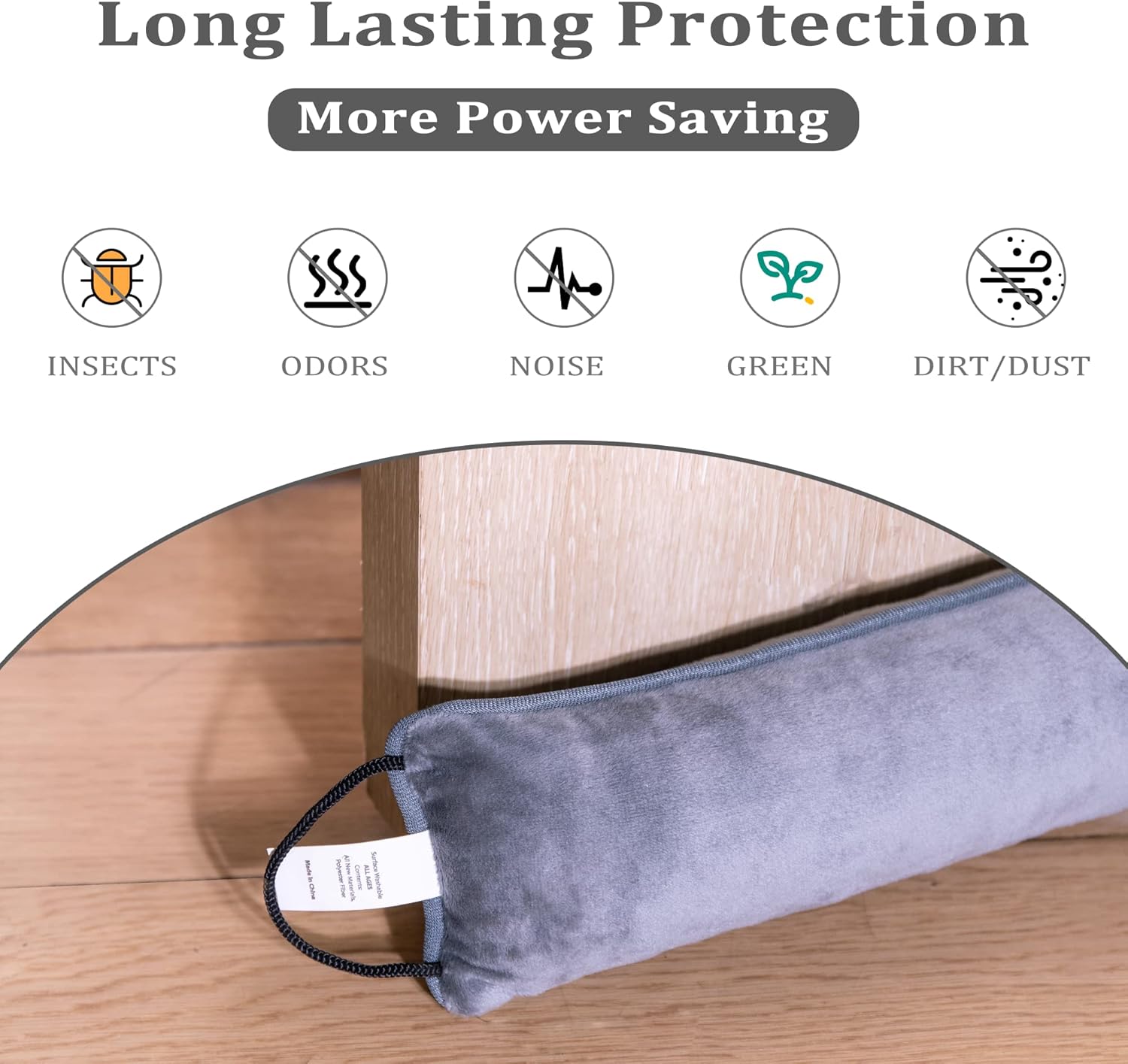 My OLi 36 Inch Under Door Draft Stopper - Light Gray