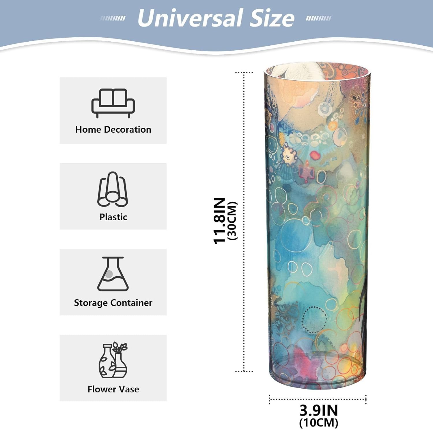 Stork Abstract Watercolor Plastic Hurricane Candle Holder