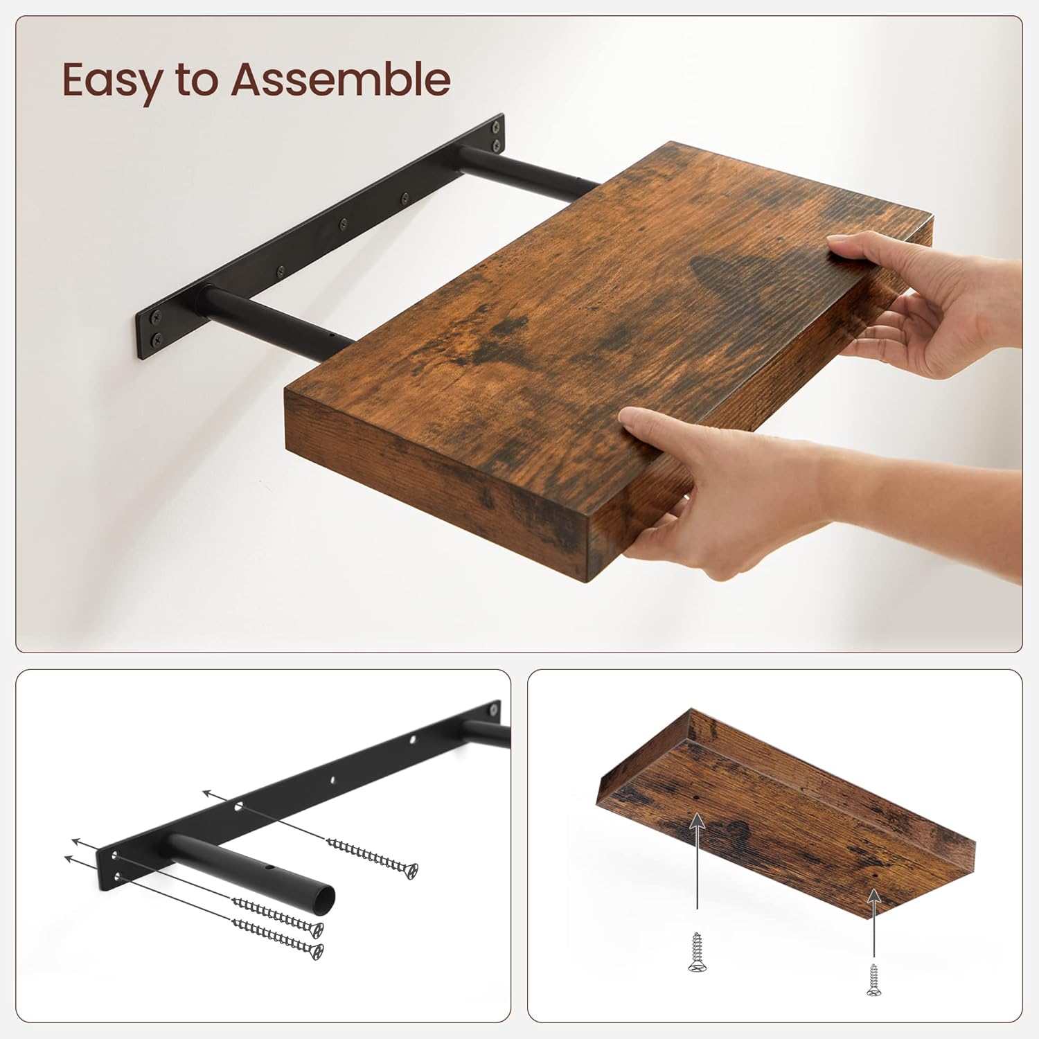 VASAGLE Vintage Floating Wall Shelf 157 Inch