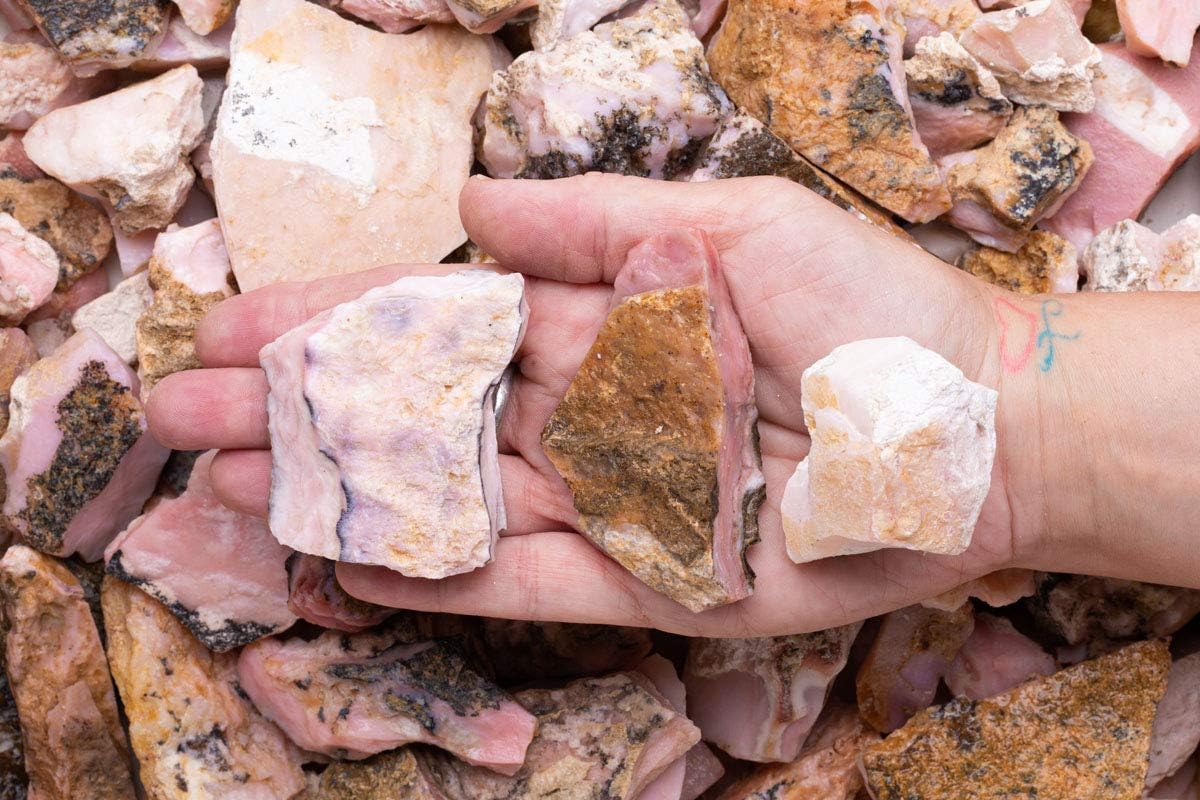 Fantasia Natural Pink Opal Rough Stones from Peru