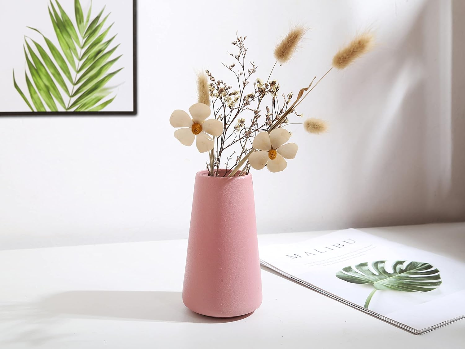 Small Pink Ceramic Vase - Modern Home Decor