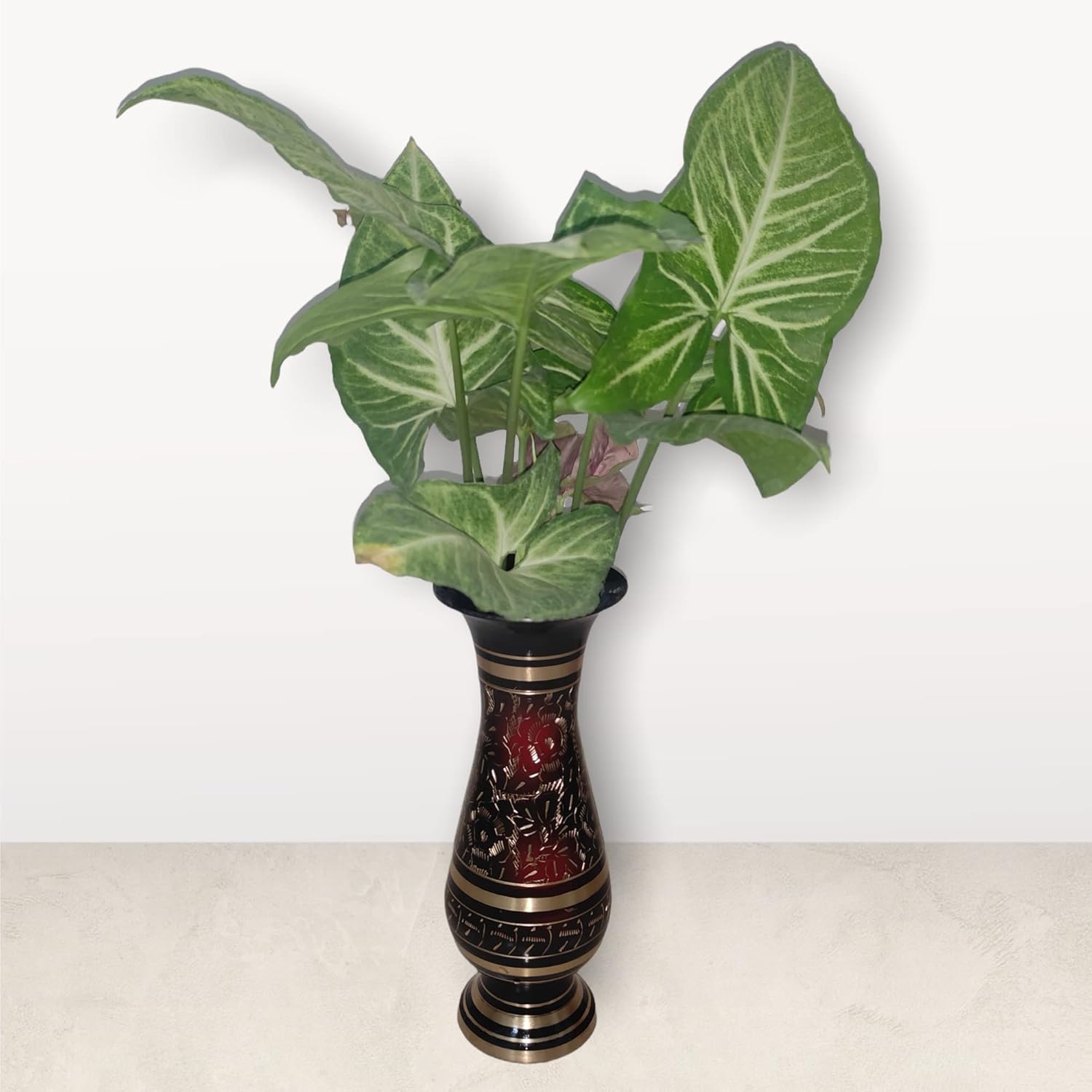 AKANKSHA ARTS 8 Inch Brass Decor Vase