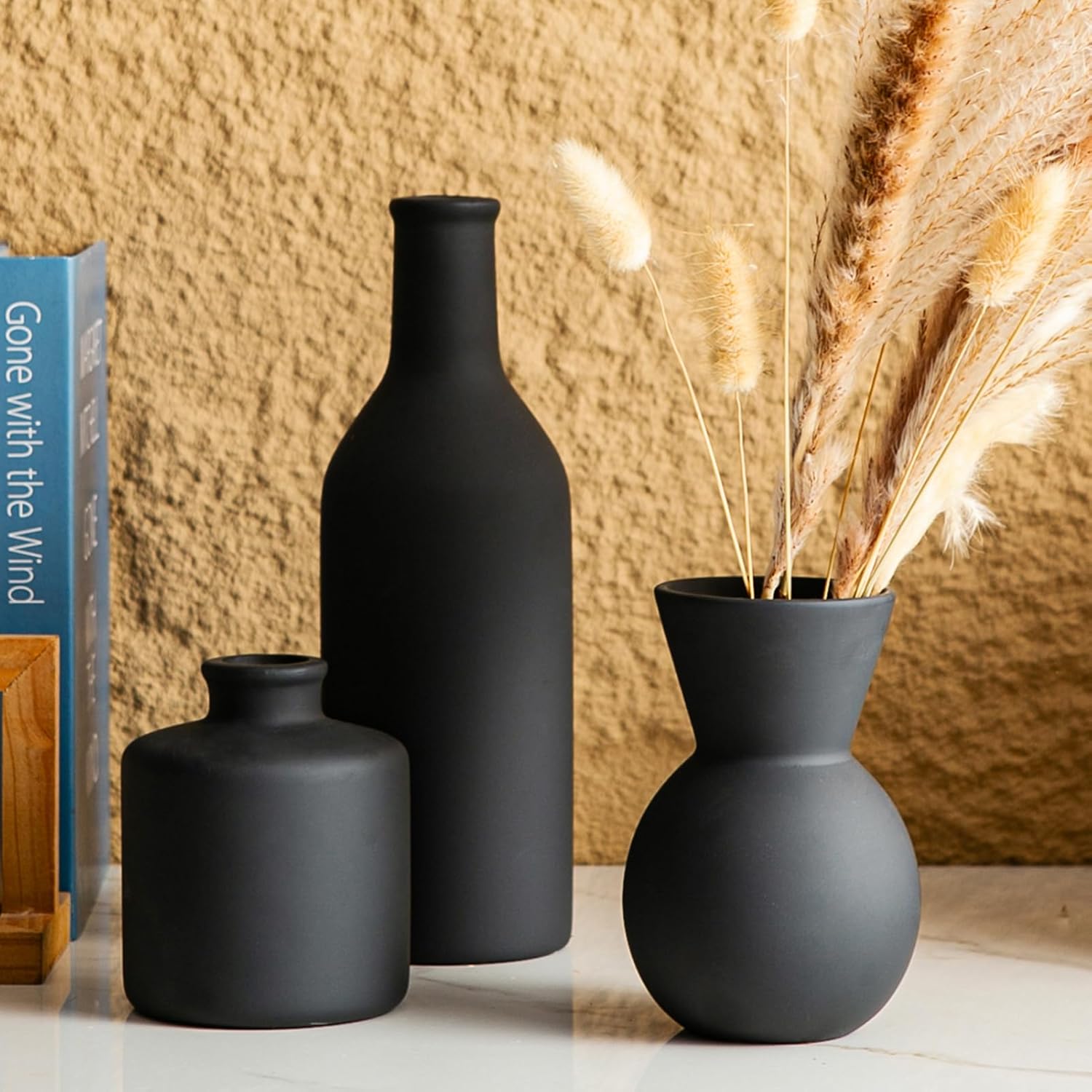 Modern Ceramic Flower Vase Set - 3 Pcs Table Decor