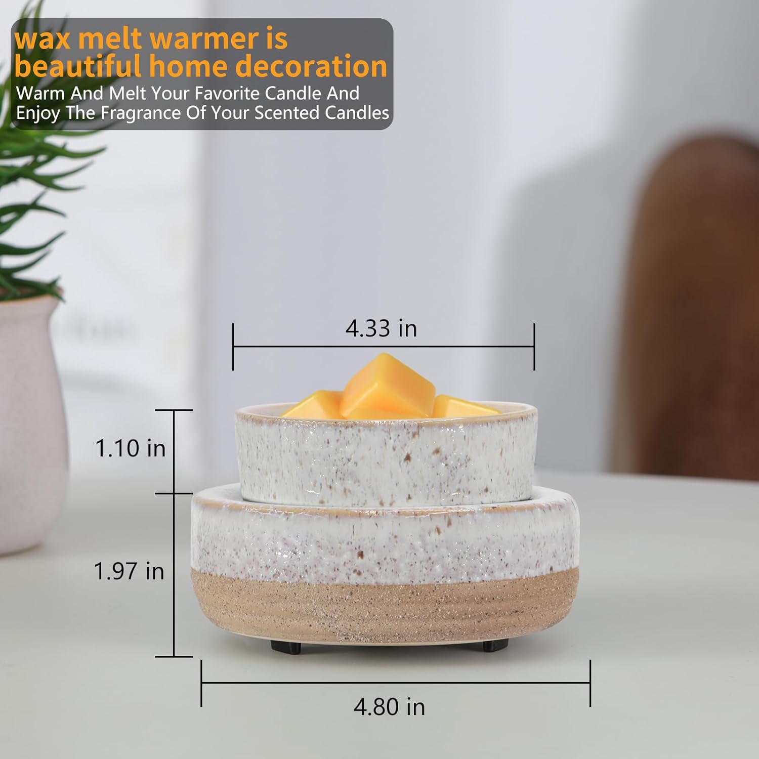 Cerinpinpin 3-in-1 Wax Melter Electric Ceramic Candle Holder