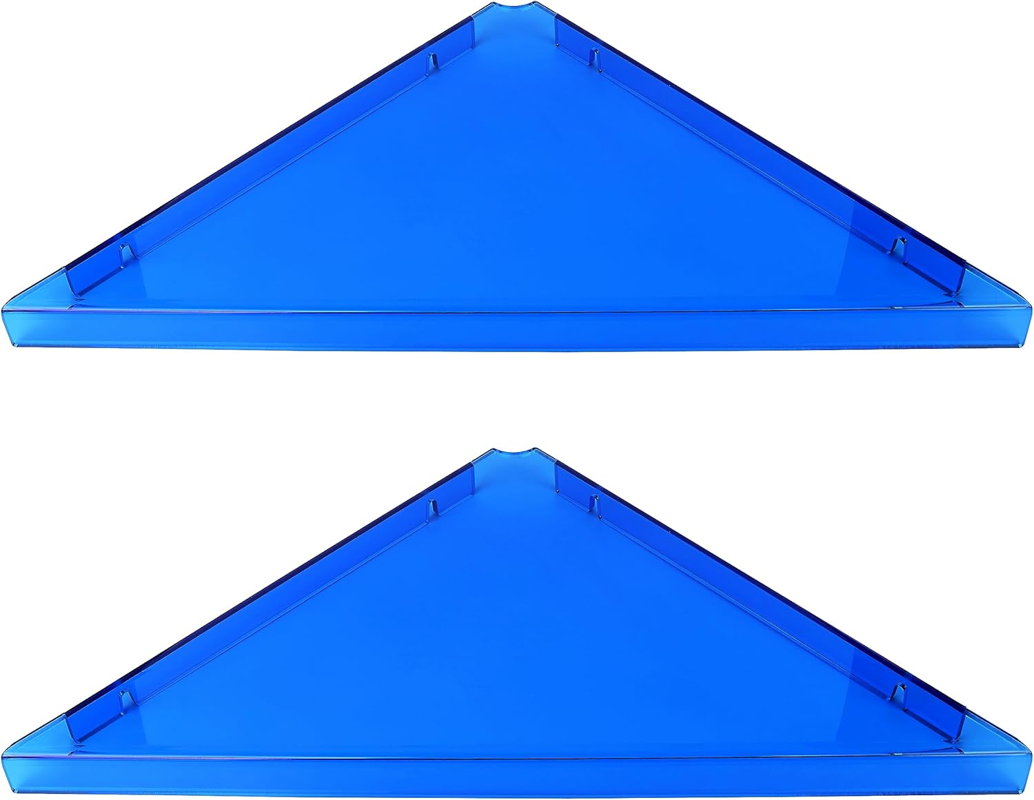 Evron Blue Acrylic Corner Wall Shelf Set of 2