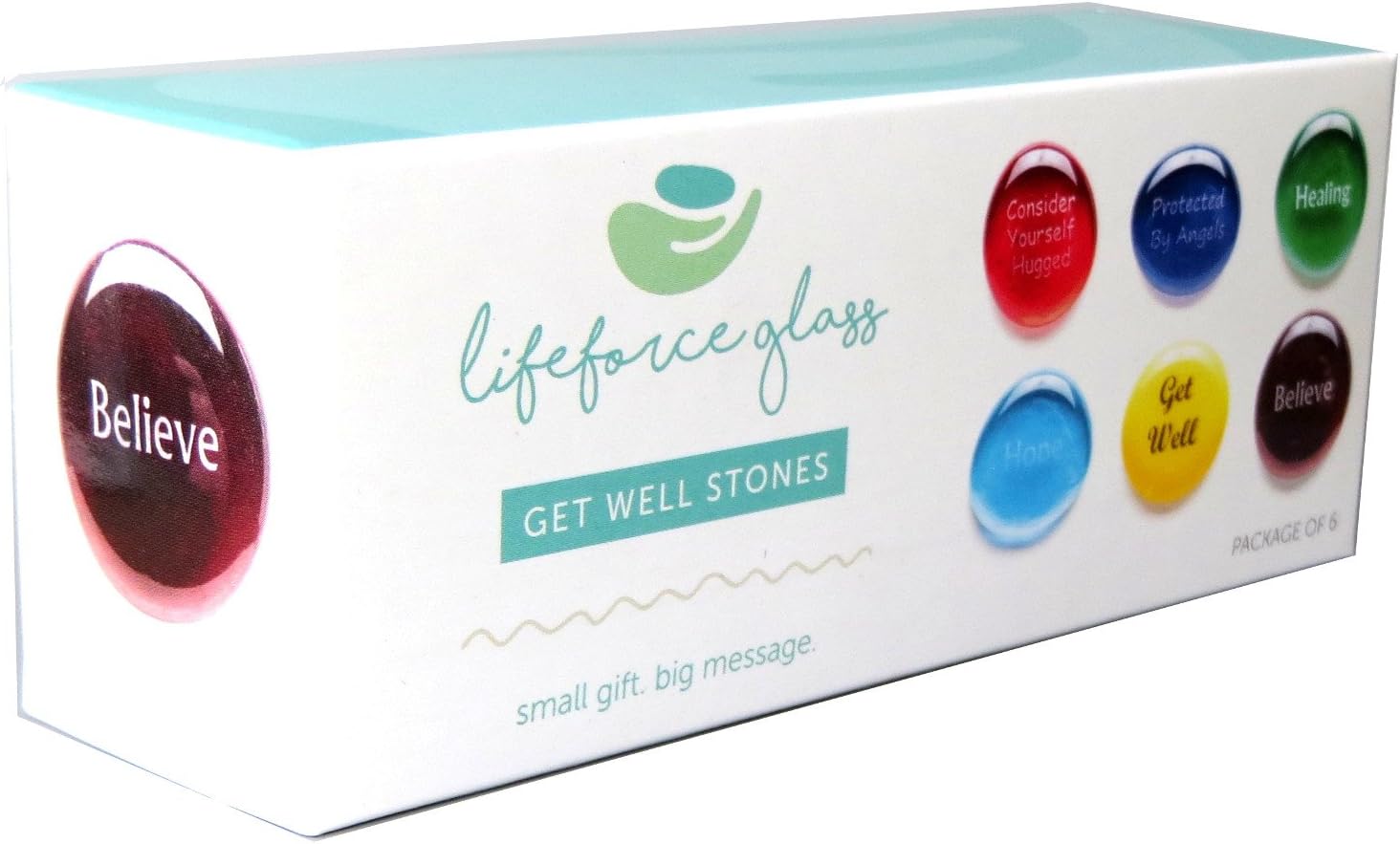 Lifeforce Glass Get Well Stones with Messages