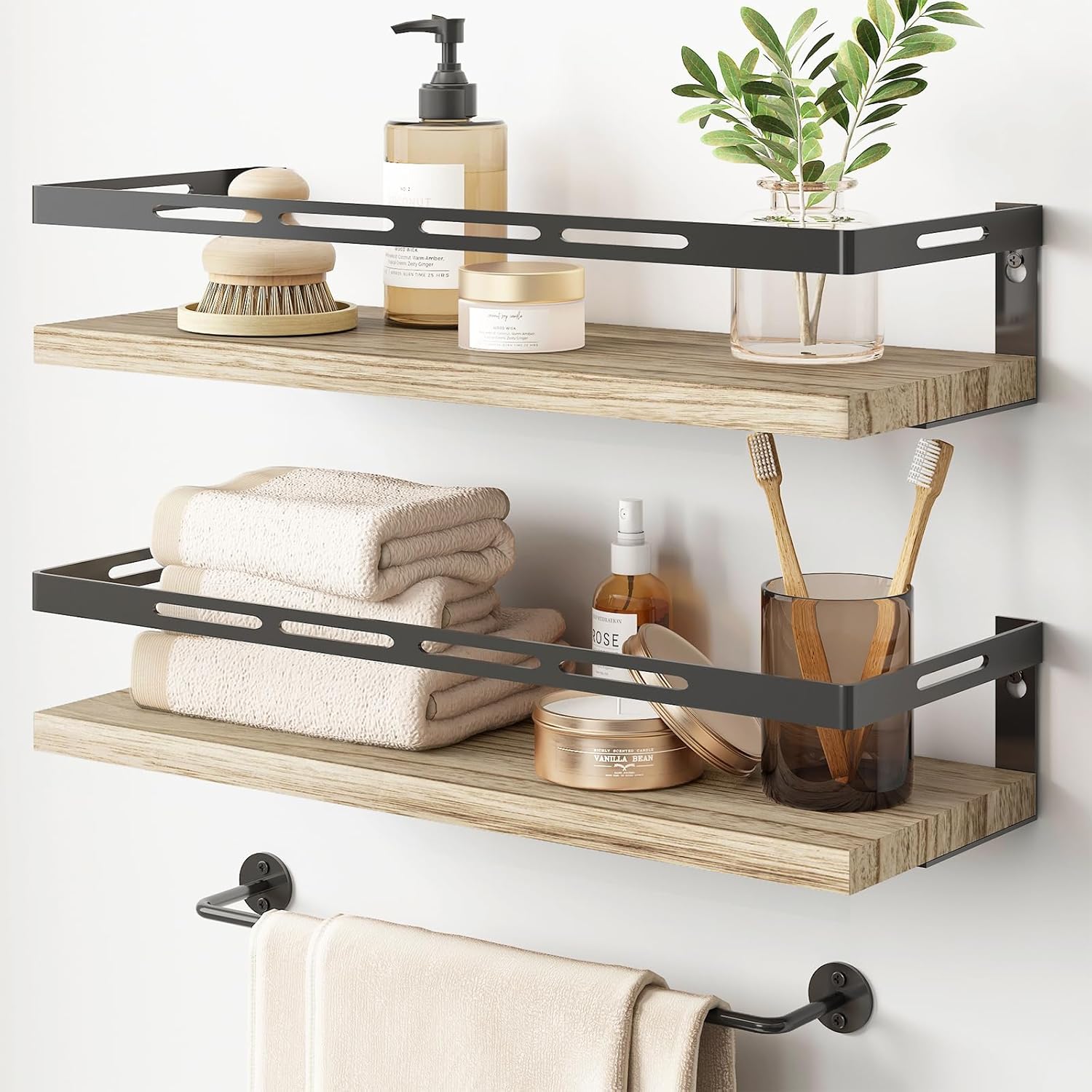 YGEOMER Floating Shelves for Bathroom Organizer Over Toilet