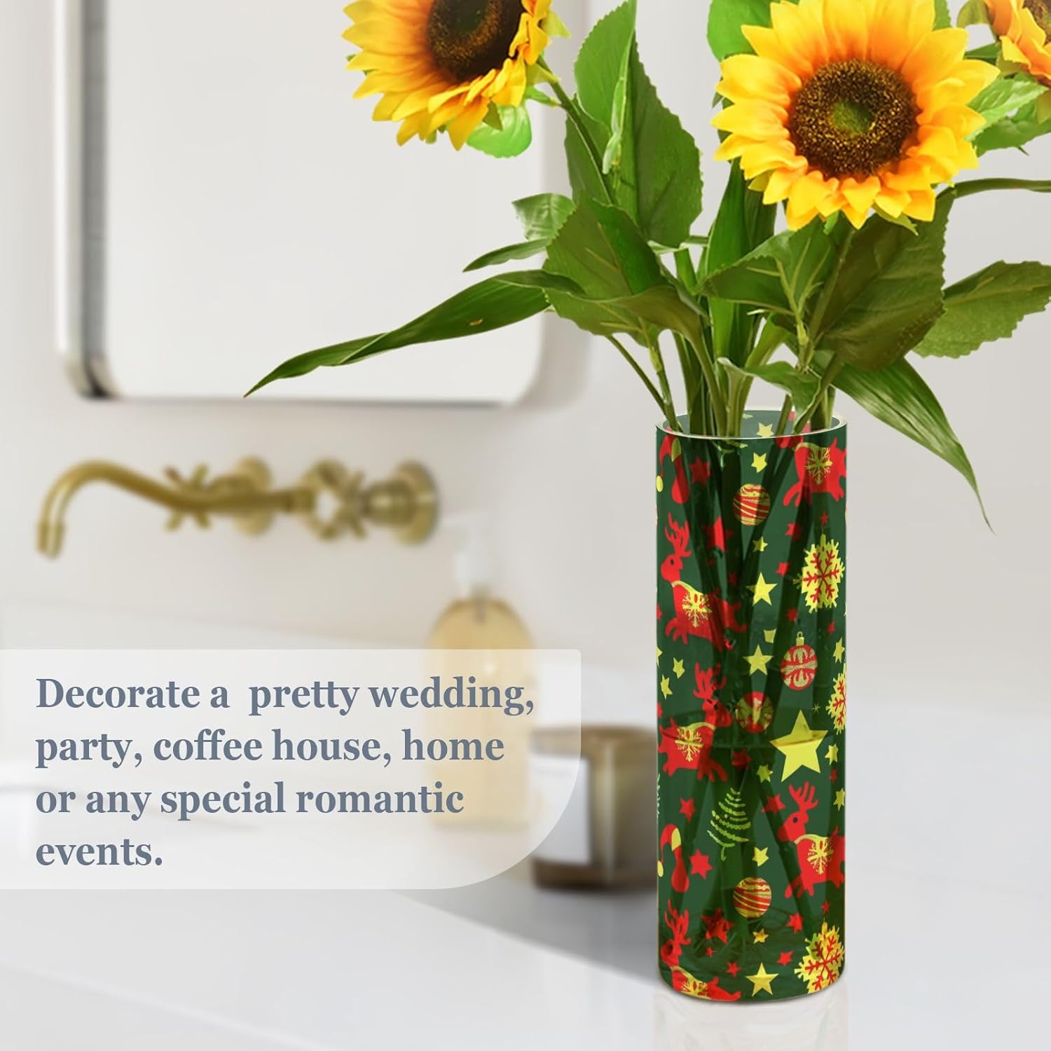 Christmas Deco Ball Deer Floating Candle Holder 118 x 39 Inch Modern Vase