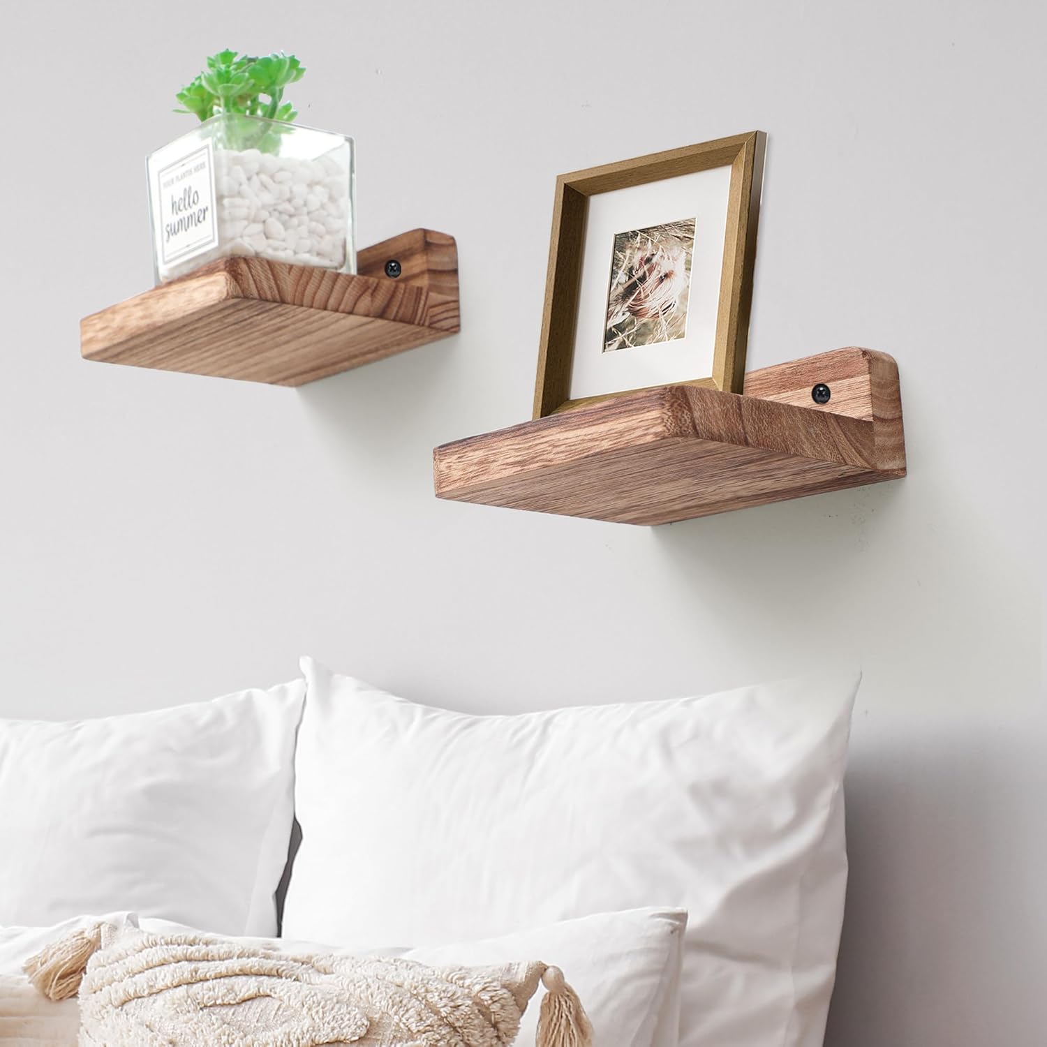 NIUBEST Small Floating Shelf 4x4 Inch Wall Ledge Set of 8