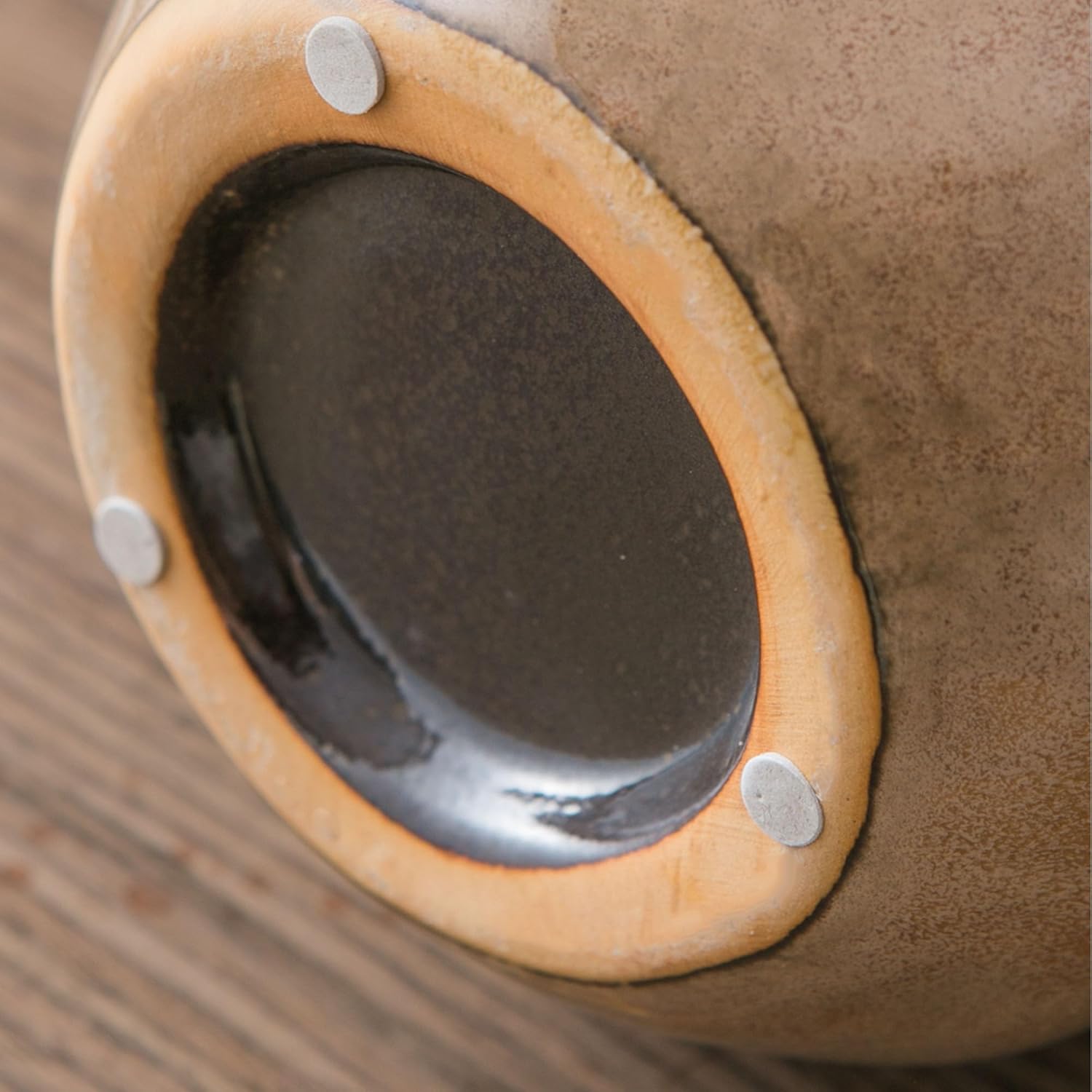 Brown Ceramic Vase with Big Handle for Farmhouse Decor
