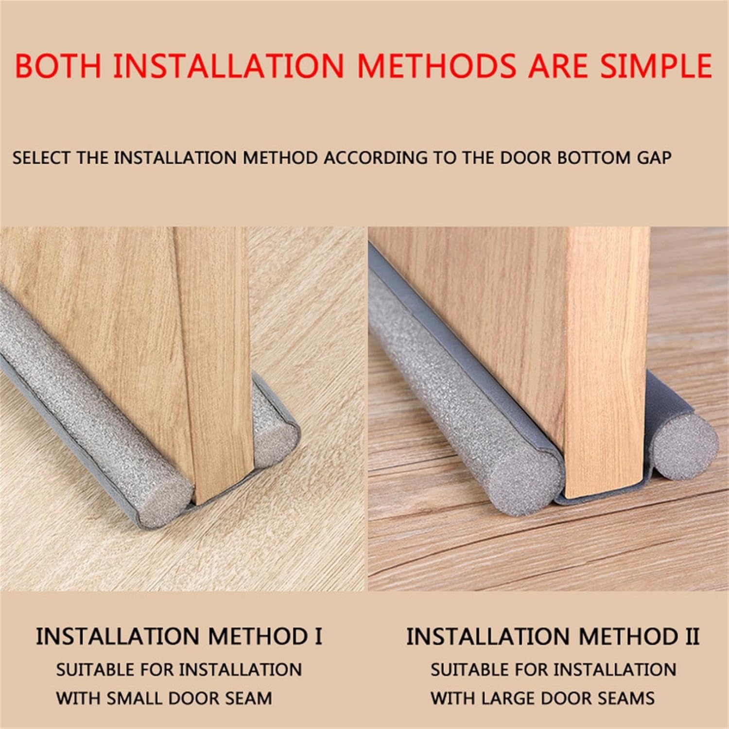 Adjustable Door Draft Stopper - 366 Inch Gray