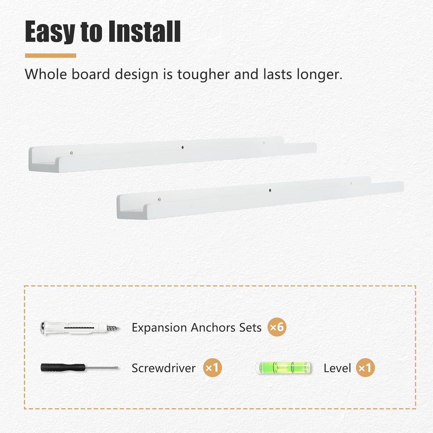White Floating Shelves for Wall 24 Inch