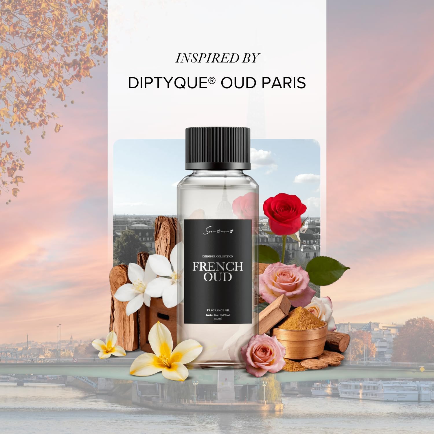 French Oud Designer Diffuser Oil - 120 mL Luxury Scent