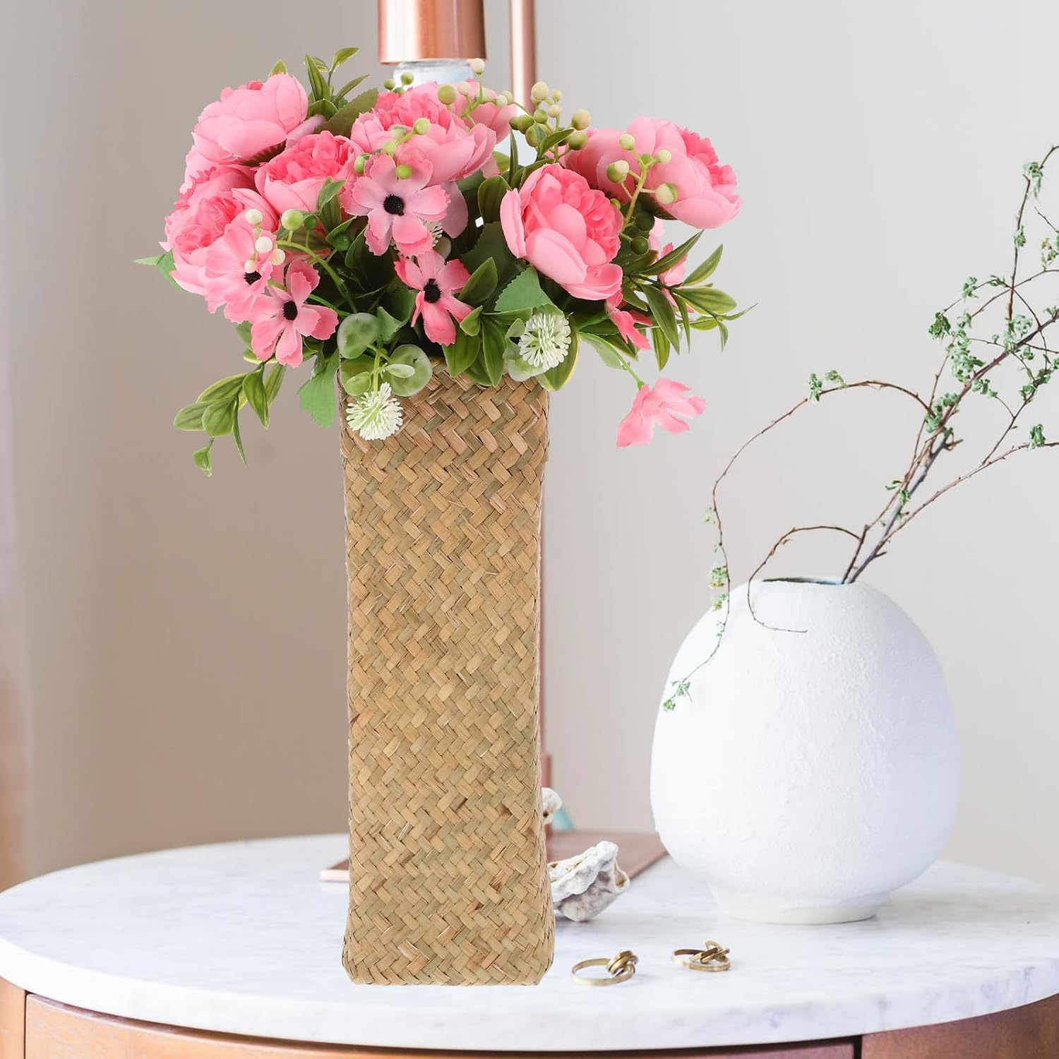 Alipis Natural Seaweed Weave Basket Rattan Vase