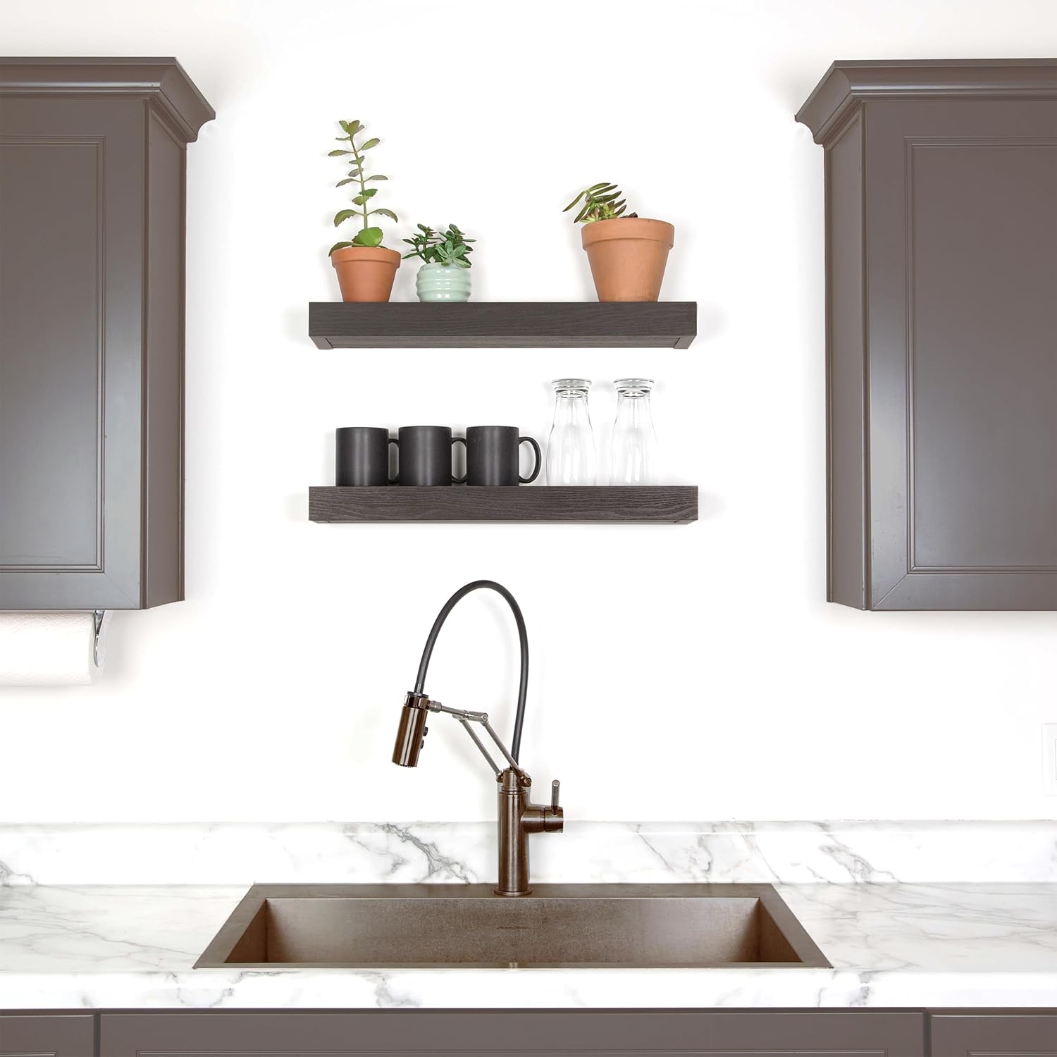 HIGH MIGHTY 36 Inch Floating Shelf Black 25lbs